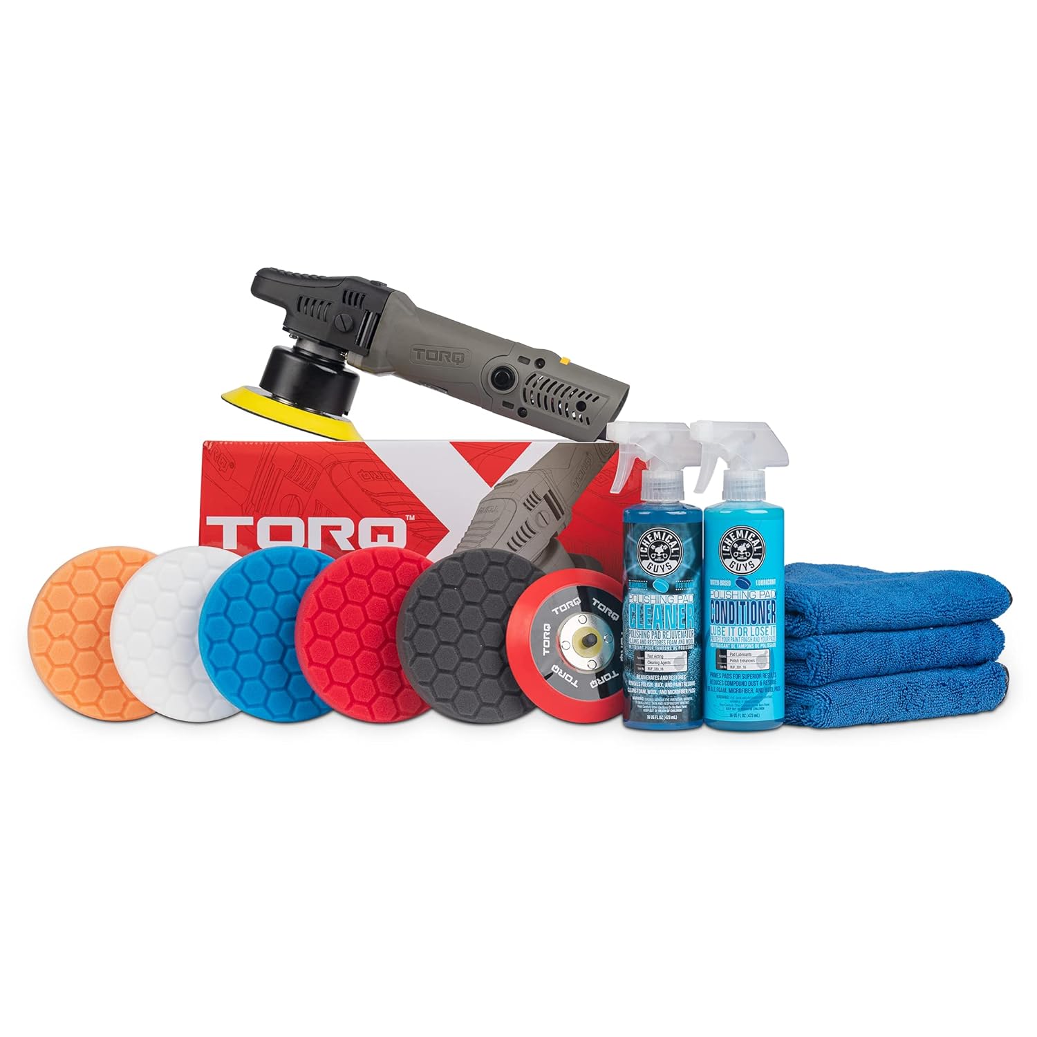 Detalle de Chemical Guys TORQX Random Orbital Polisher Complete Car Detailing Kit (12-Piece)