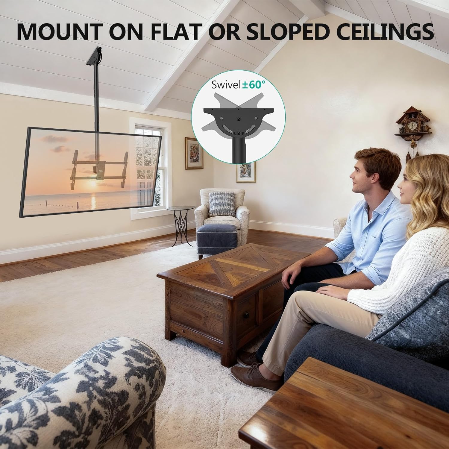 Thumbnail 4 de WALI CM3790XL Ceiling TV Mount for 37-90