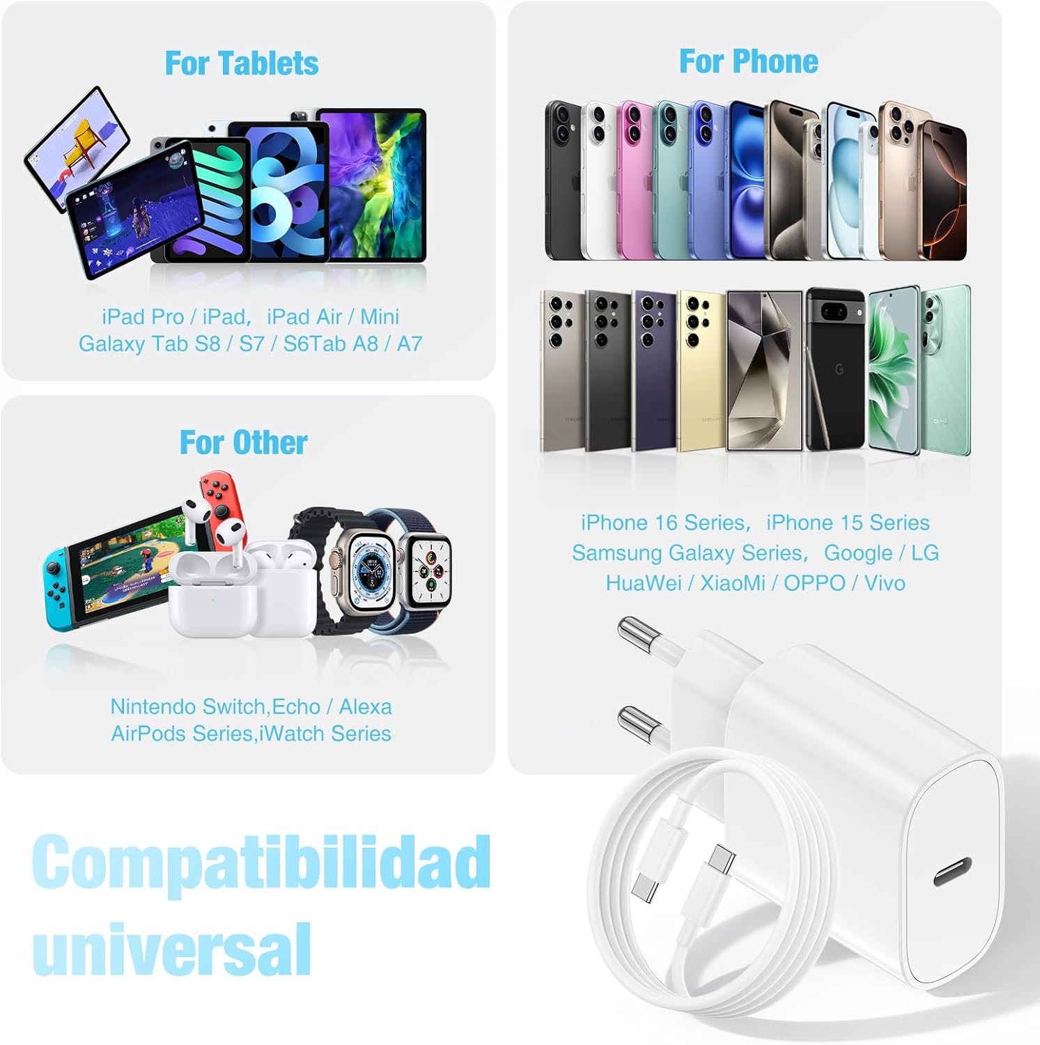 Thumbnail 6 de DGVERS Cargador USB-C 20W con cable 2M