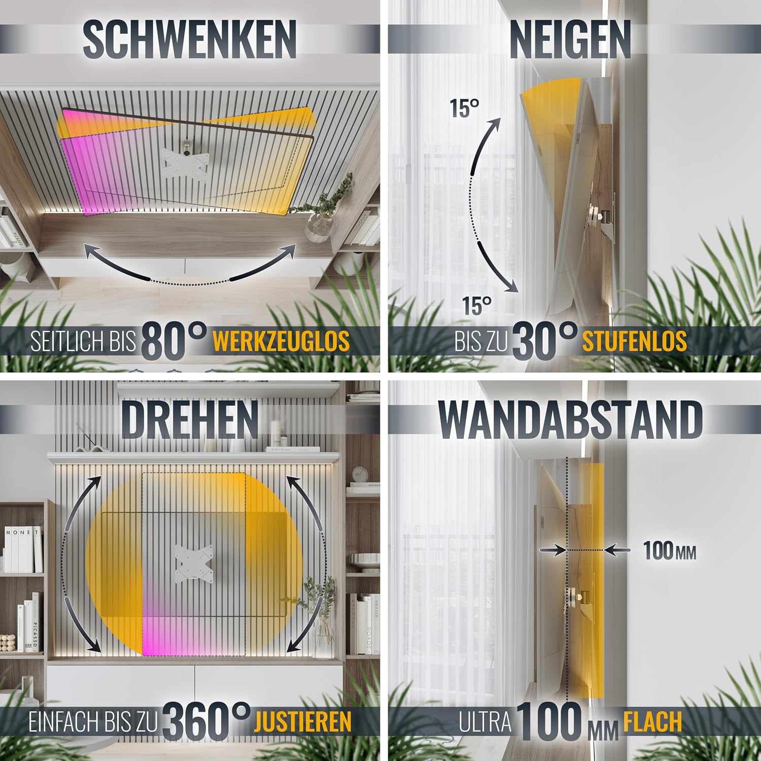 Detalle de RICOO S1522 TV-Wandhalterung für 32-55 Zoll