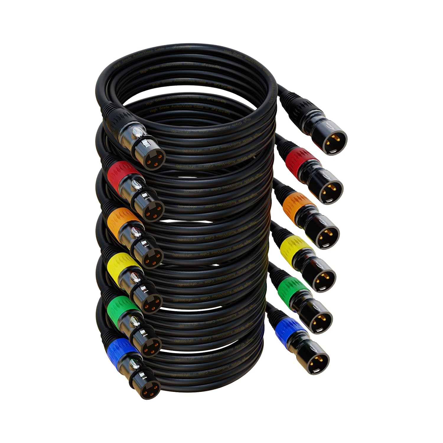 Detalle de AuxLink XLR 25 ft Microphone Cable 6 Pack