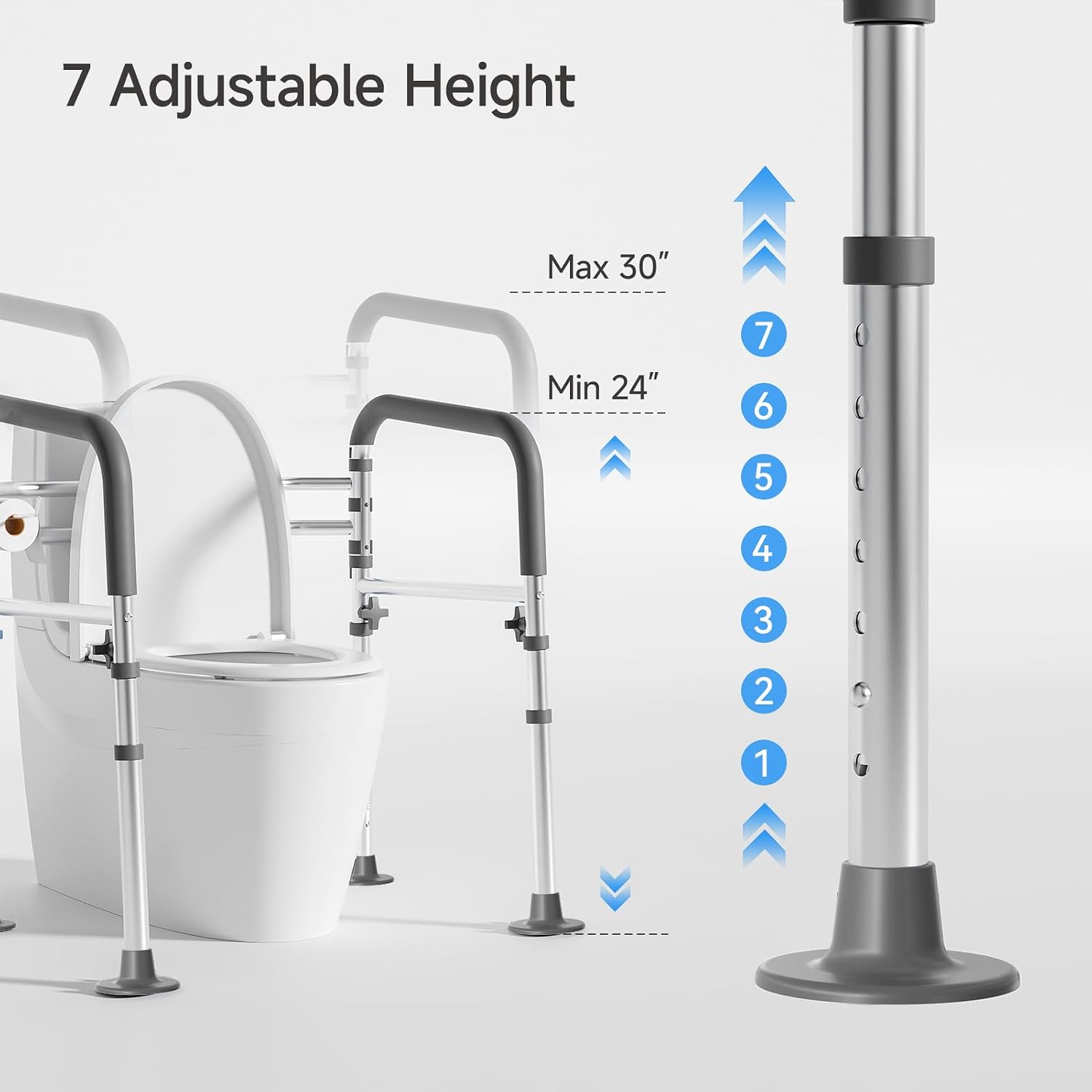 Detalle de Loyoda LTR006 Toilet Safety Frame with Adjustable Width and Height