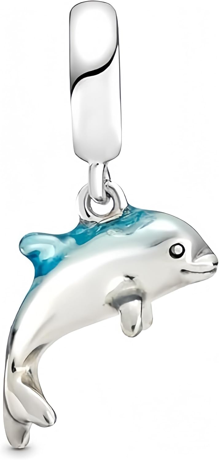 Detalle de Feitery Wildtiere-Charms als Pandora-Kompatibilität – Herz & Meerestiere Anhänger zum Kombinieren
