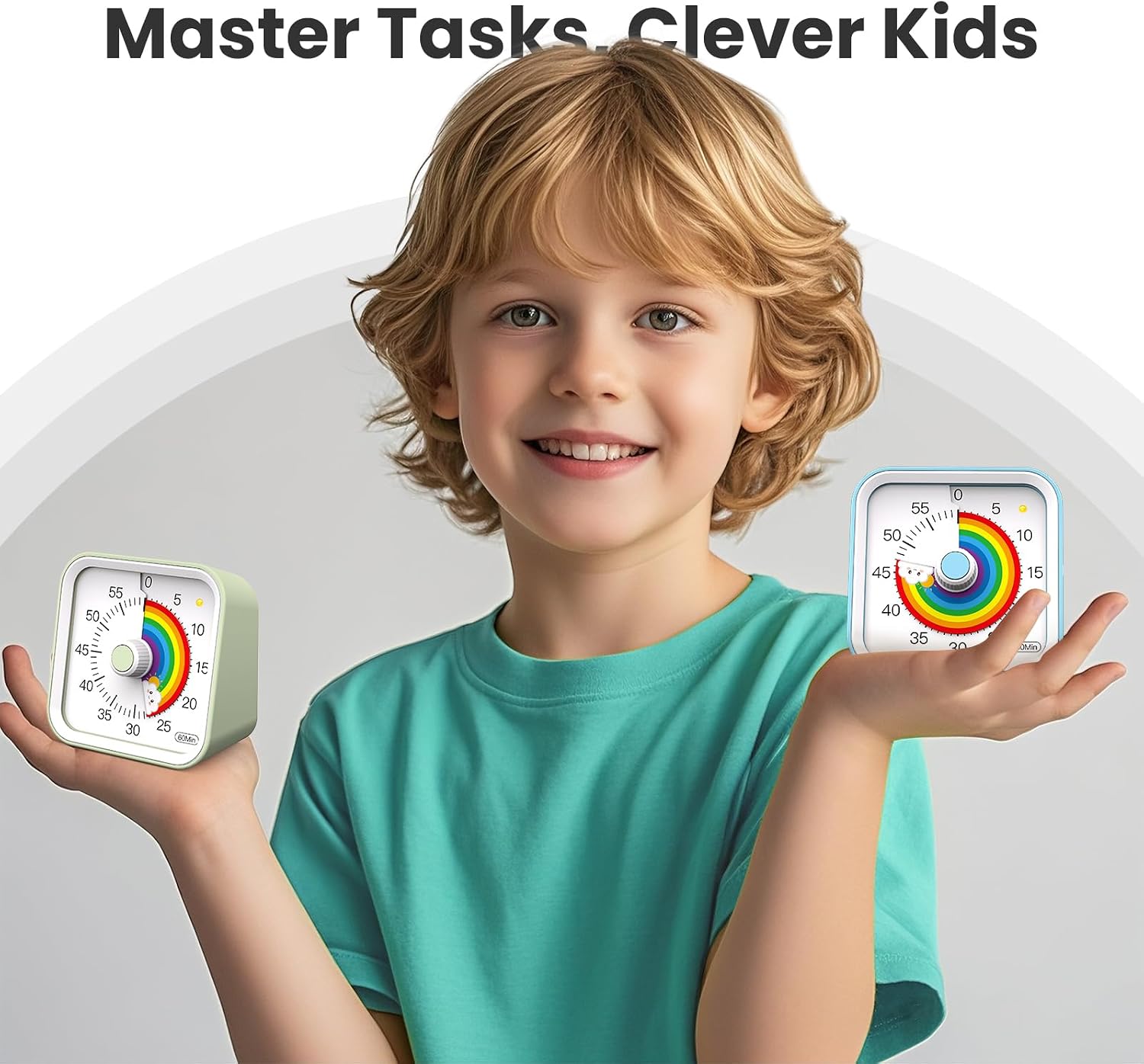 Detalle 2 de Visual Timer for Kids with Pause Function (Rainbow Green) – 60 Minute Visual Countdown