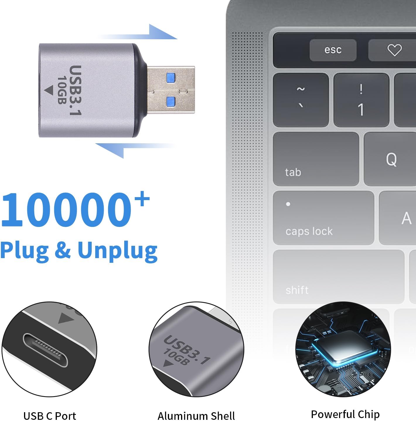 Thumbnail 4 de Duttek Adaptateur USB C 10 Gbps