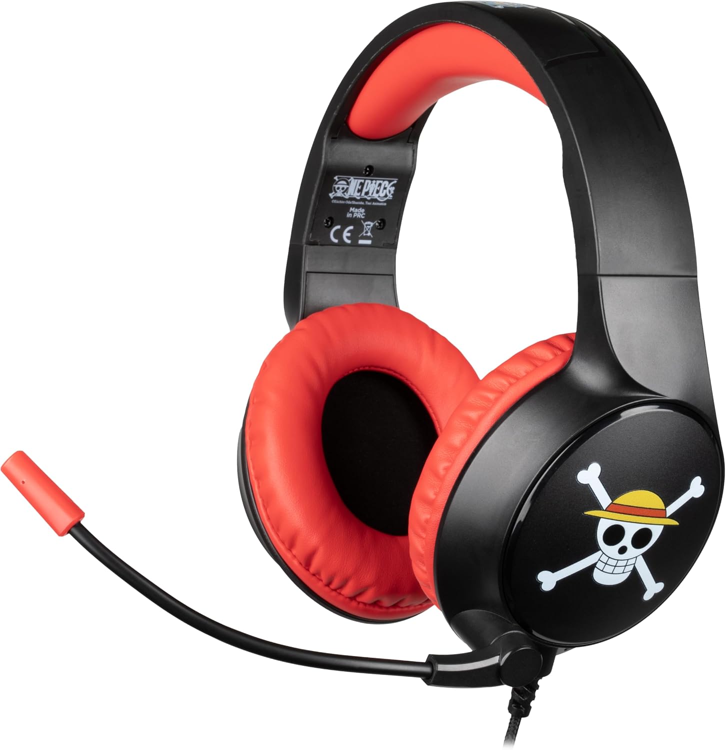 Detalle de Konix Cuffie da gioco cablate One Piece modello Luffy – comfort over-ear e jack 3,5 mm, 1,5 m di cavo