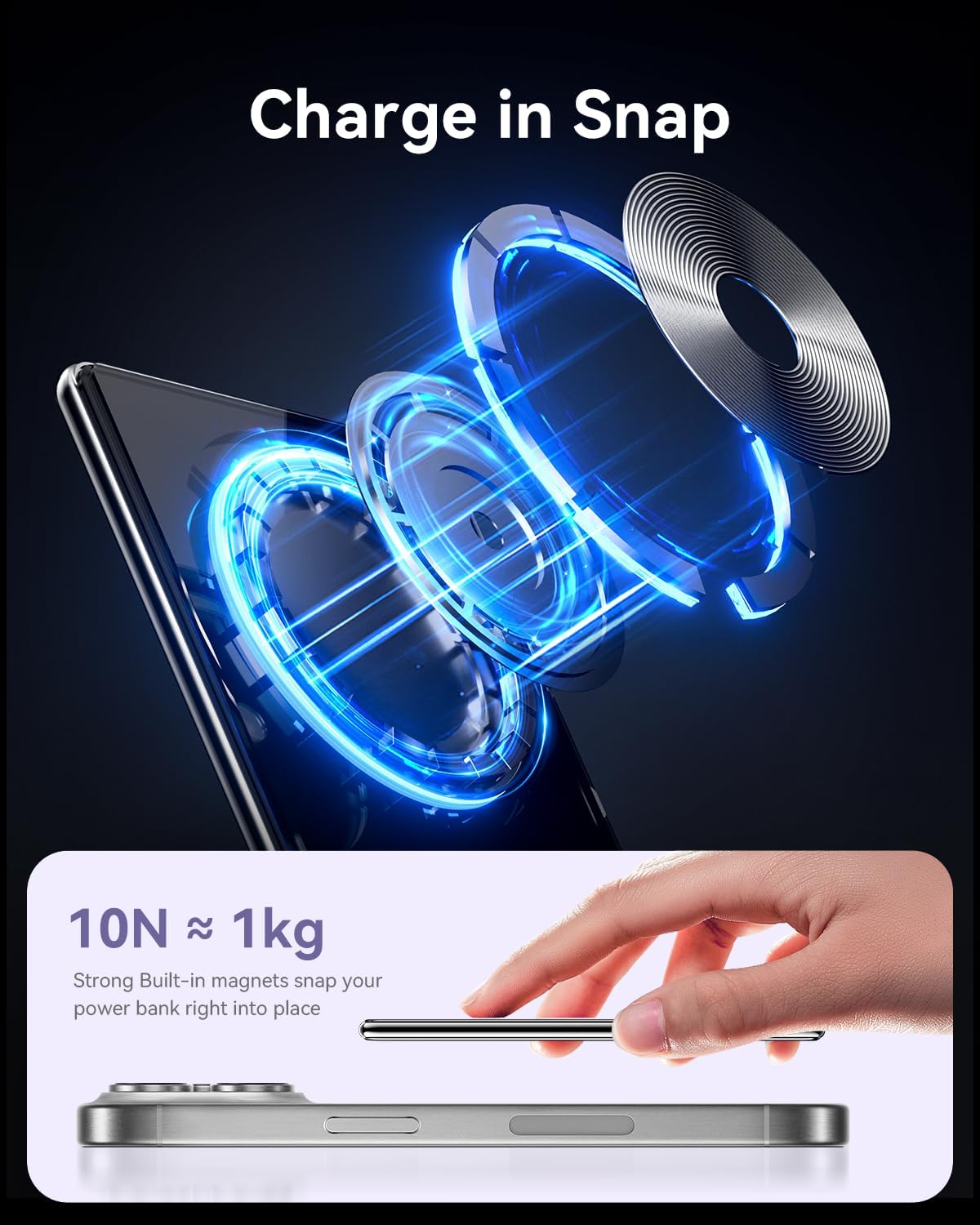 Thumbnail 2 de Kuulaa MagSafe power bank 7mm ultra-slim magnetic charger 5000mAh (USB-C output)