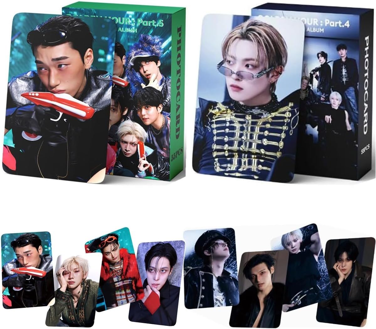 Detalle de ATEEZ フォトカードセット 2パック・108個入り コーティング紙製、サイズ3.4"×2.3