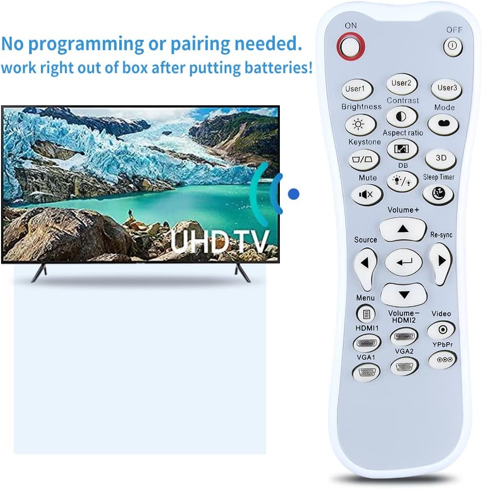 Thumbnail 5 de TCNOUMT replacement remote control for Optoma DLP projectors (GT1080/HD26 series) – no backlight