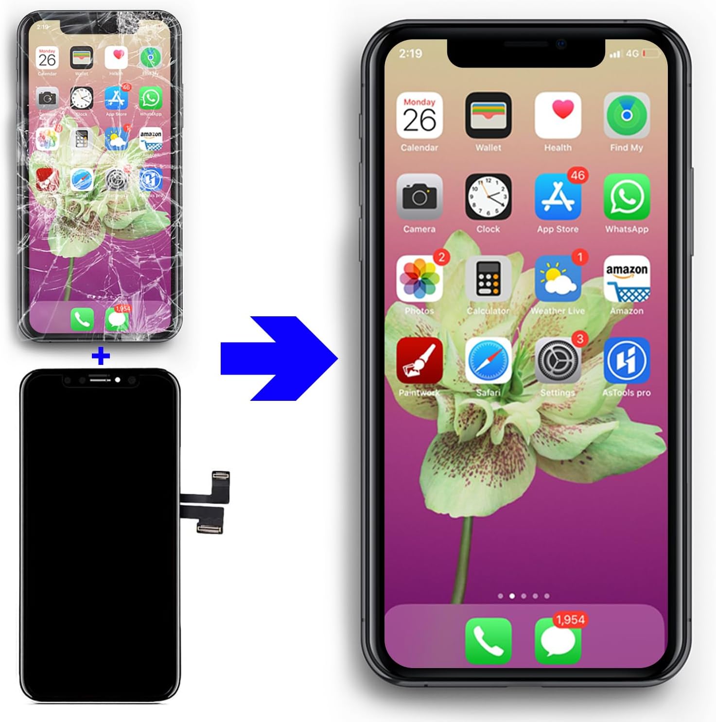 Thumbnail 5 de Brinonac iPhone 11 Pro Screen Replacement Kit (5.8-inch) with COF Touch Assembly, Repair Tools & Waterproof Adhesive