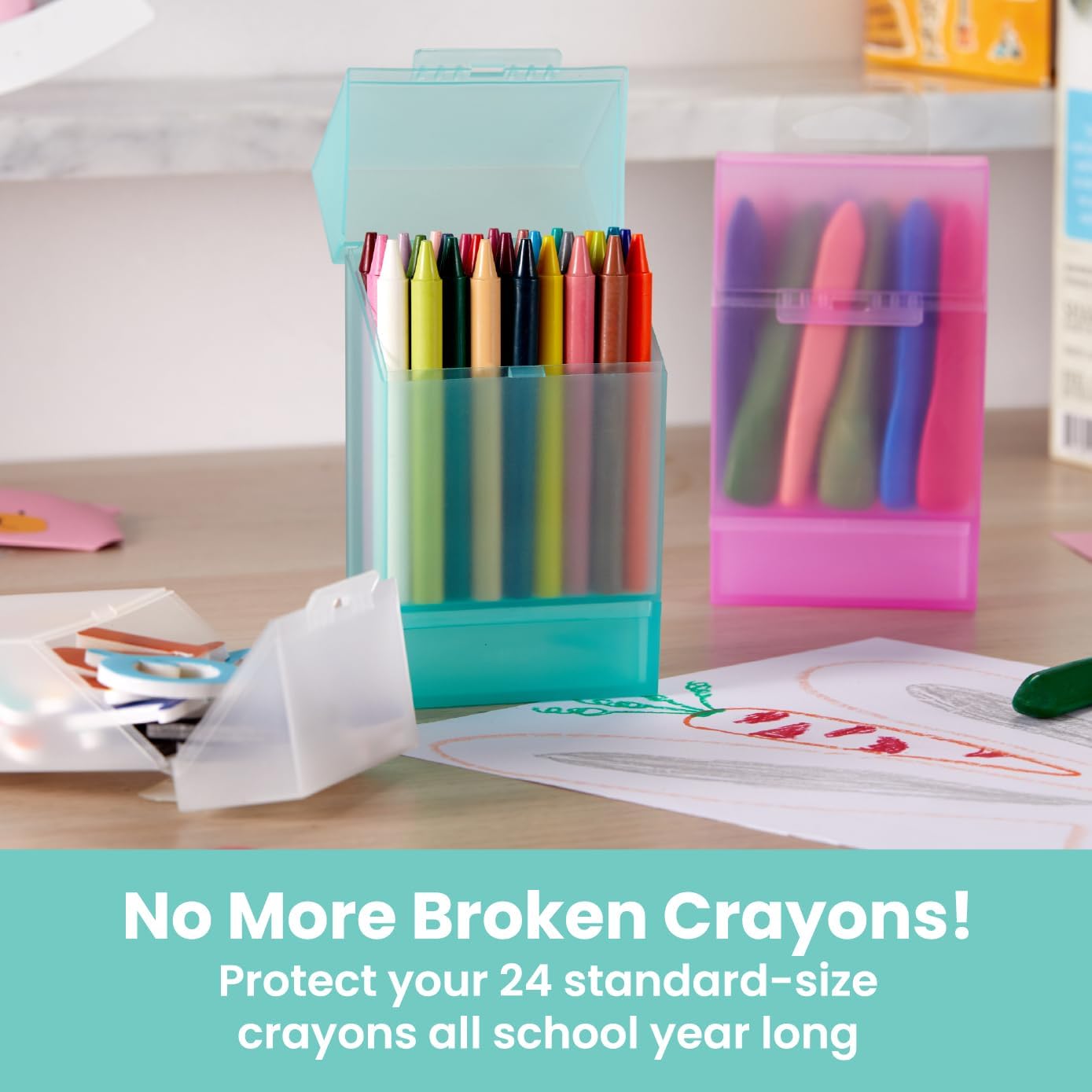 Thumbnail 2 de LockerMate Crayon Box with Sharpener 24-pack 🖍️