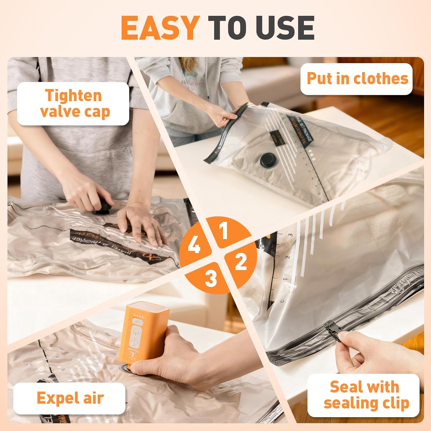 Thumbnail 6 de TJ-Ocean 12-Pack Vacuum Storage Bags with Portable Wireless Electric Pump