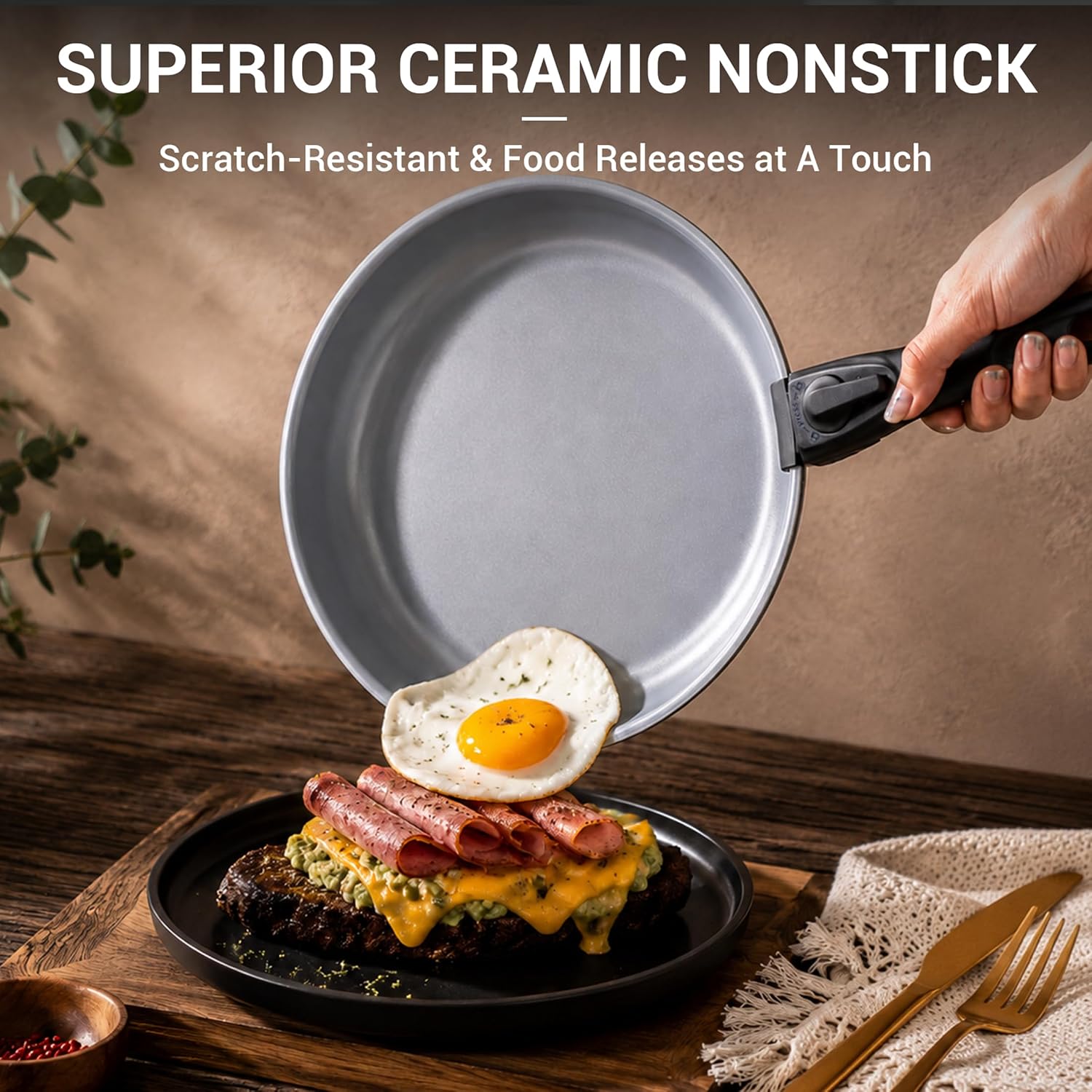 Detalle de Ammeloo 18-Piece Ceramic Cookware Set 1.5 qt