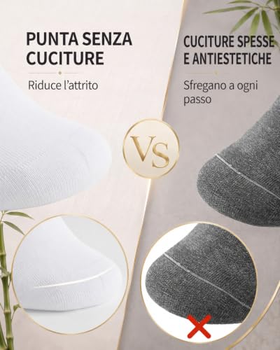 Detalle 2 de SukModen calzini unisex in viscosa di bambù, medio spessore e cucitura piatta