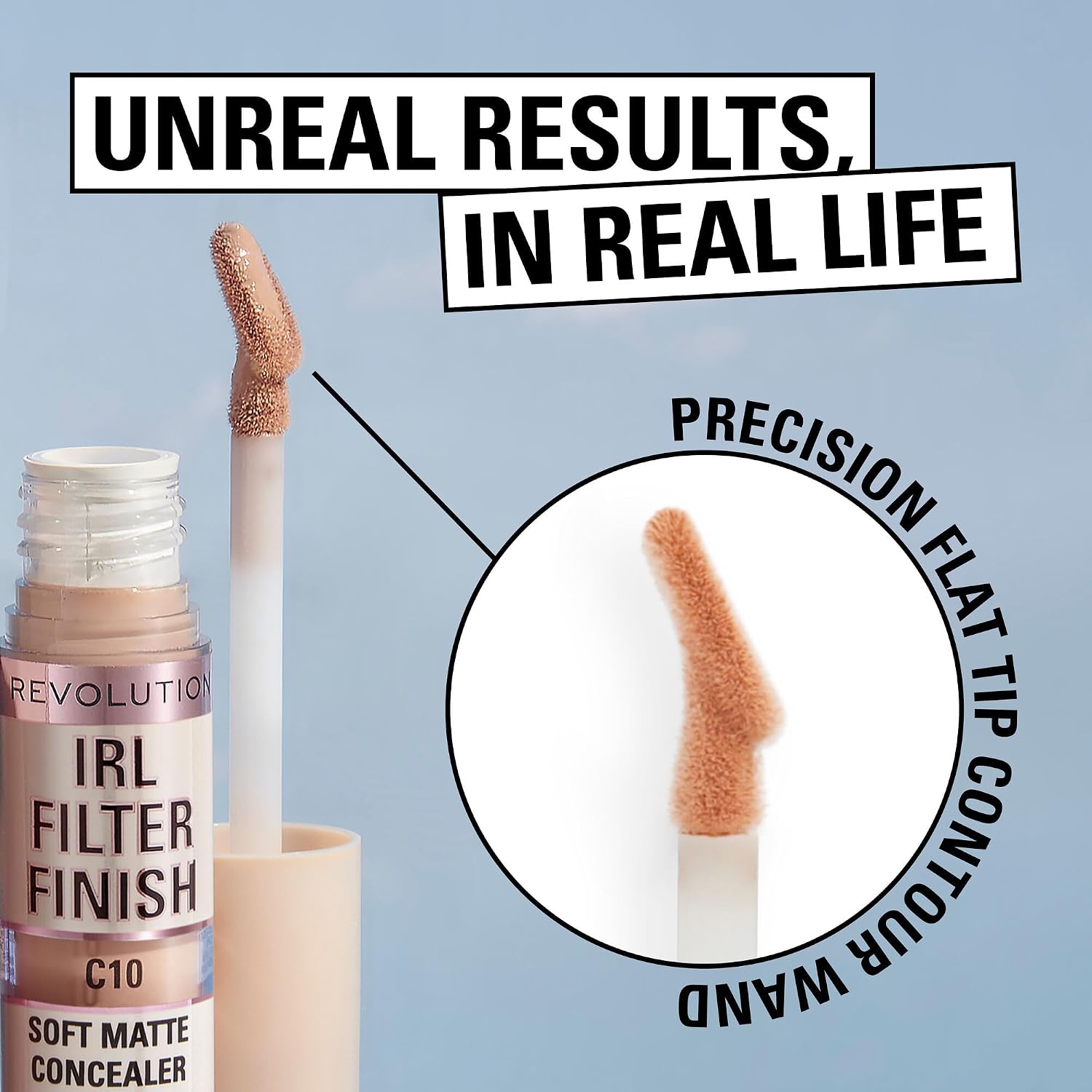Detalle 2 de Makeup Revolution IRL Filter Finish Concealer C10, flytande concealer med 6 g