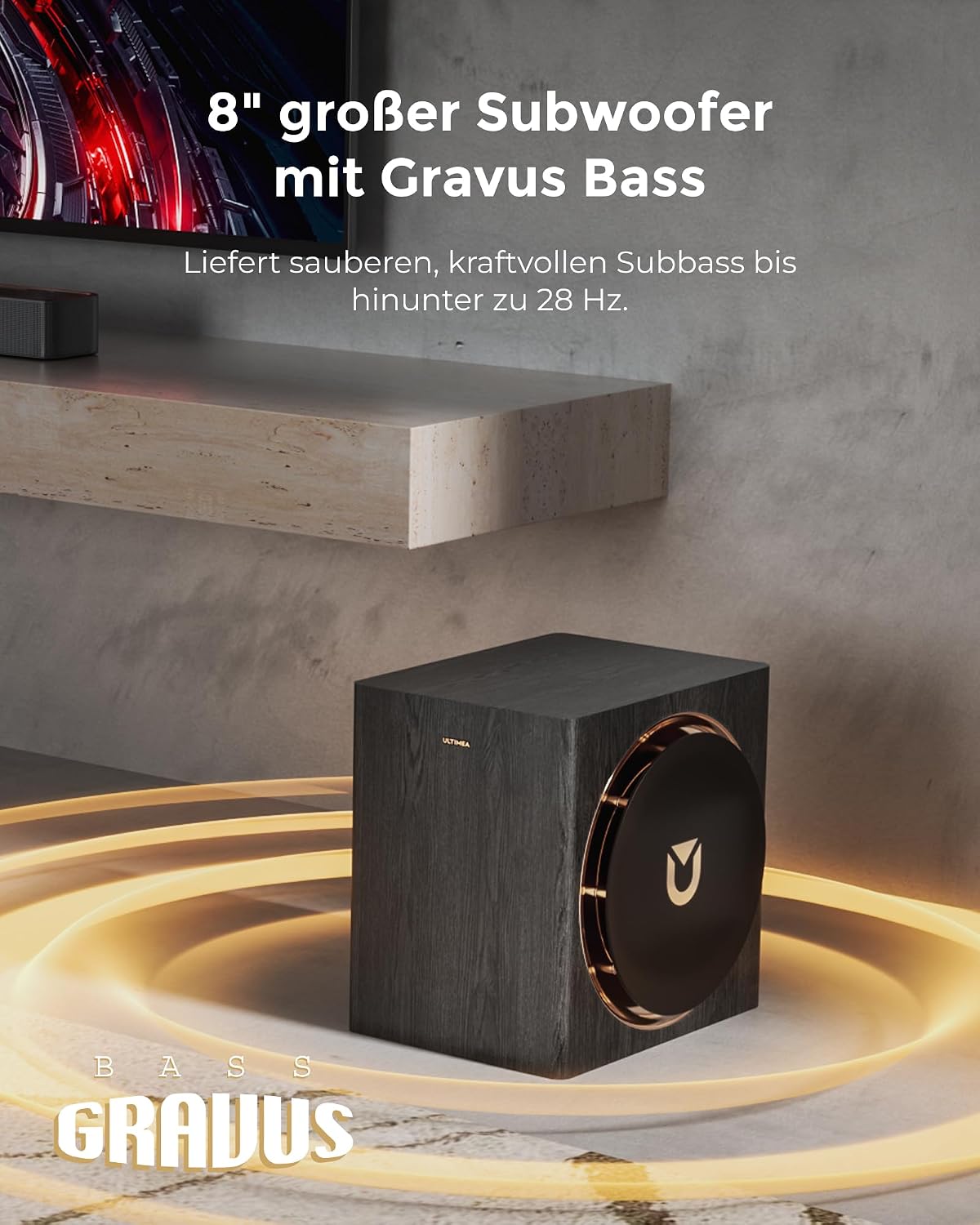 Thumbnail 4 de ULTIMEA Skywave X60 7.1.4ch: Kabelloses Surround-System mit Dolby Atmos, 840 W, GaN-Verstärker und 4K HDR Pass-Through