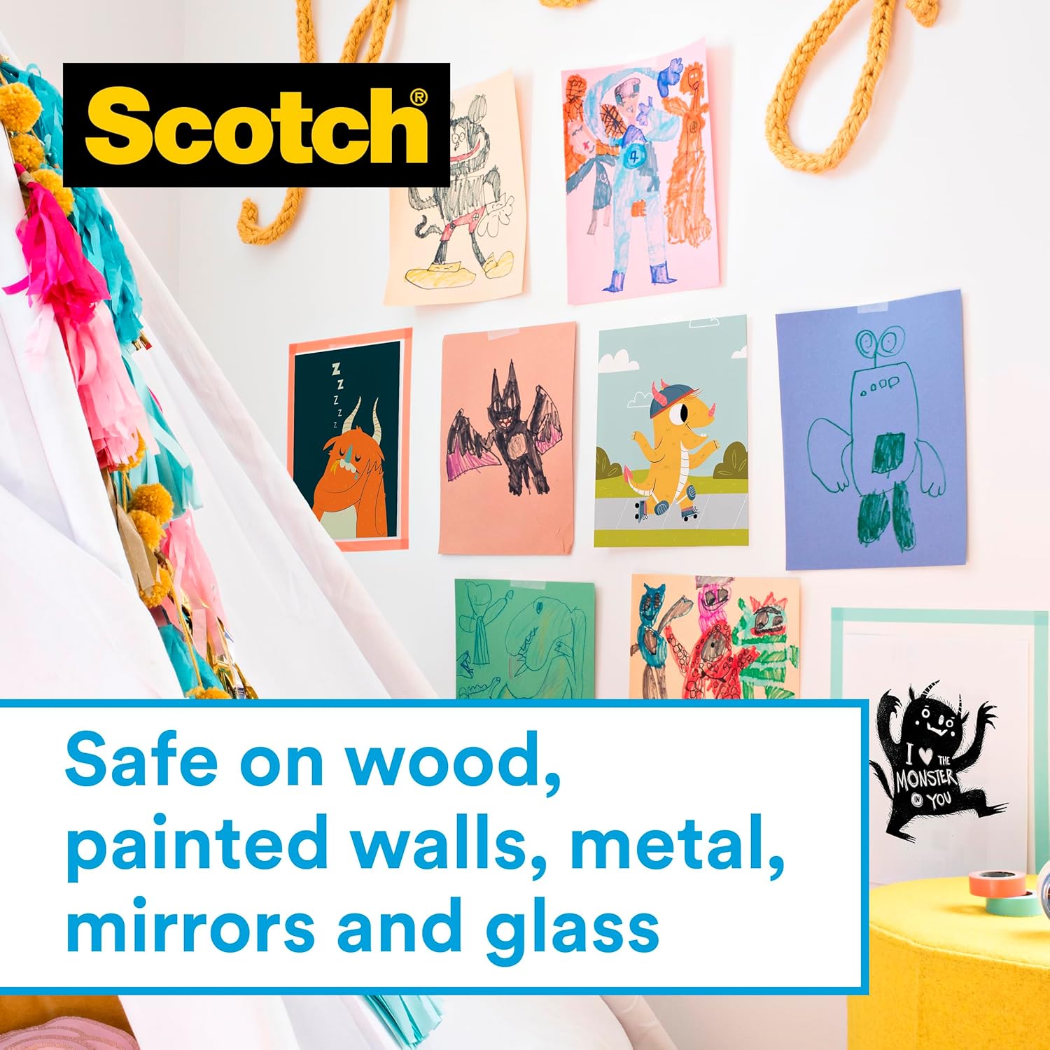 Detalle 2 de Scotch rouleau de ruban adhésif mural Wall-Safe 19 mm x 16,5 m
