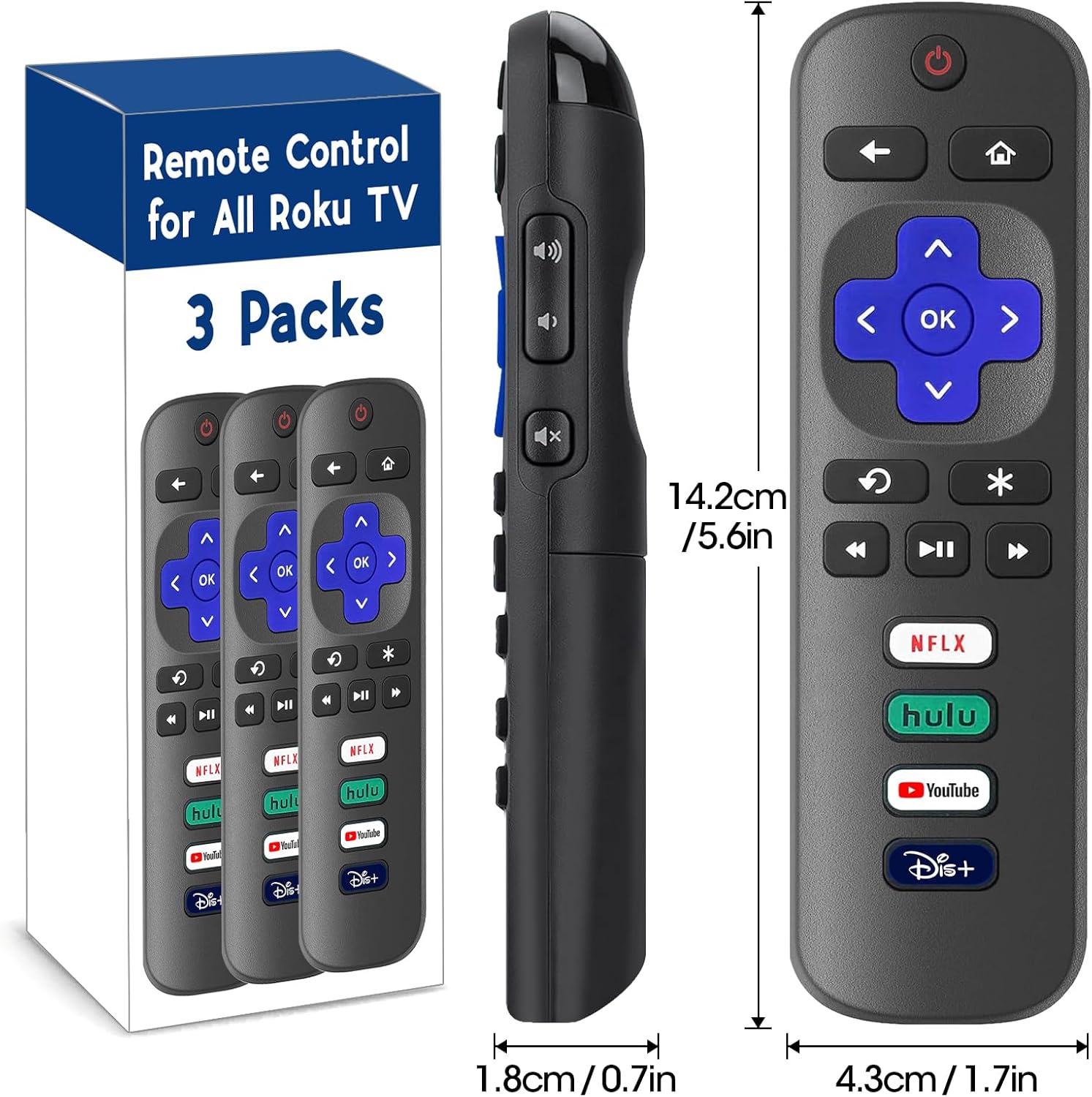 Thumbnail 5 de Replacement Remote 3-Pack for Roku TV