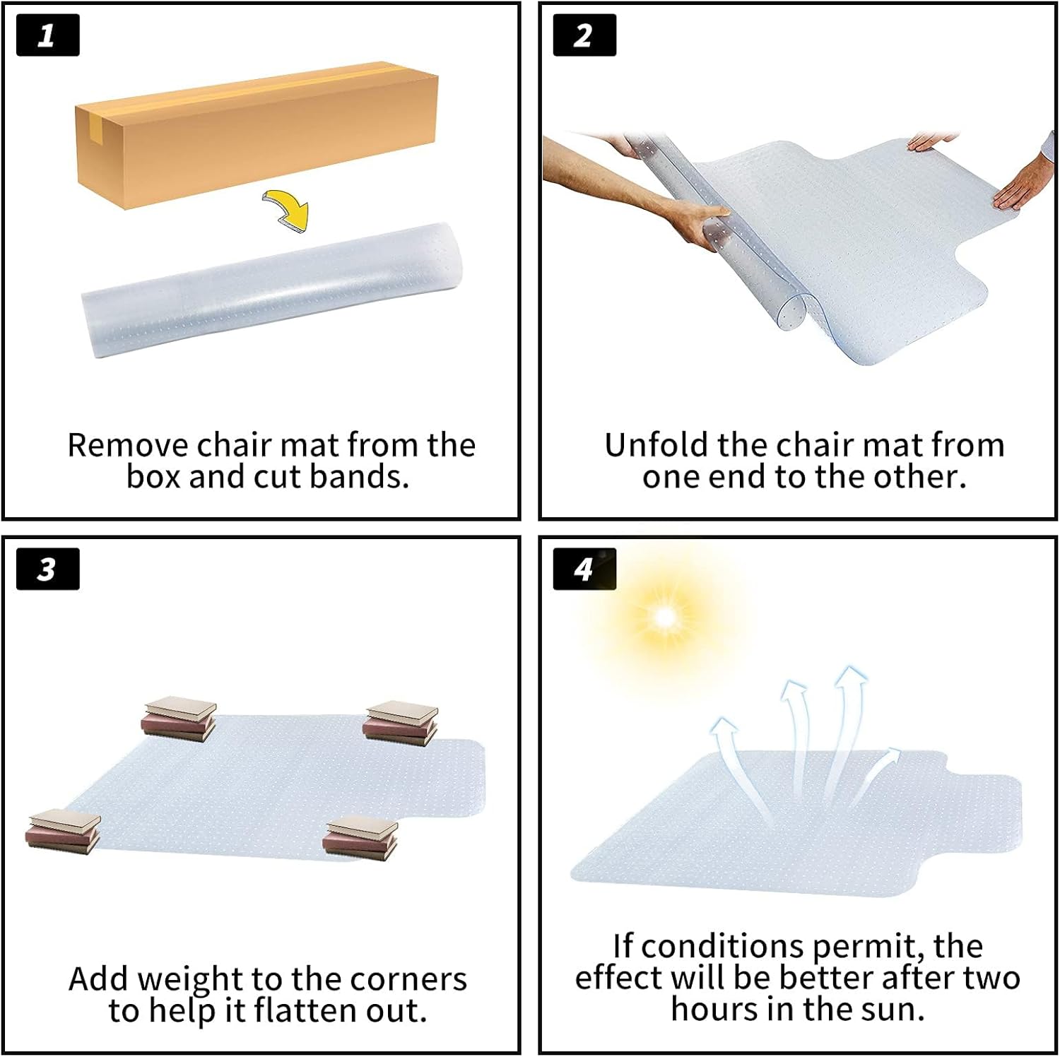 Thumbnail 6 de SHAREWIN Office Chair Mat for Carpeted Floors 120x90 cm with Lip — Heavy Duty, Anti-Slip, Transparent PVC