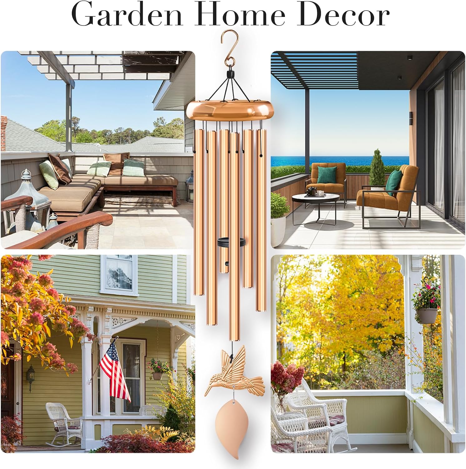 Thumbnail 6 de Synhonty 01 Hummingbird Memorial Wind Chimes, Anodized Aluminum