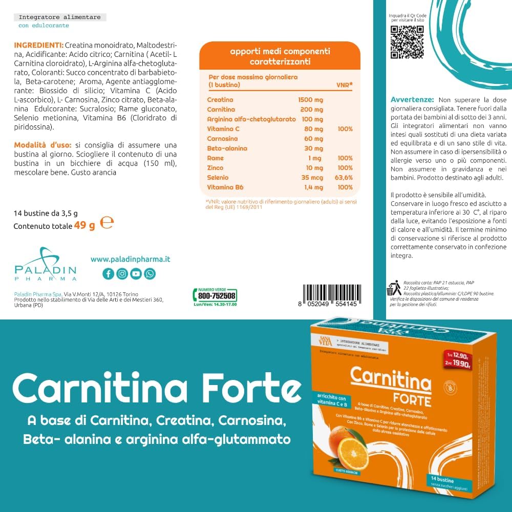 Thumbnail 1 de Sanavita Carnitina Forte: Formula completa per sostenere l’attività fisica e la vitalità quotidiana
