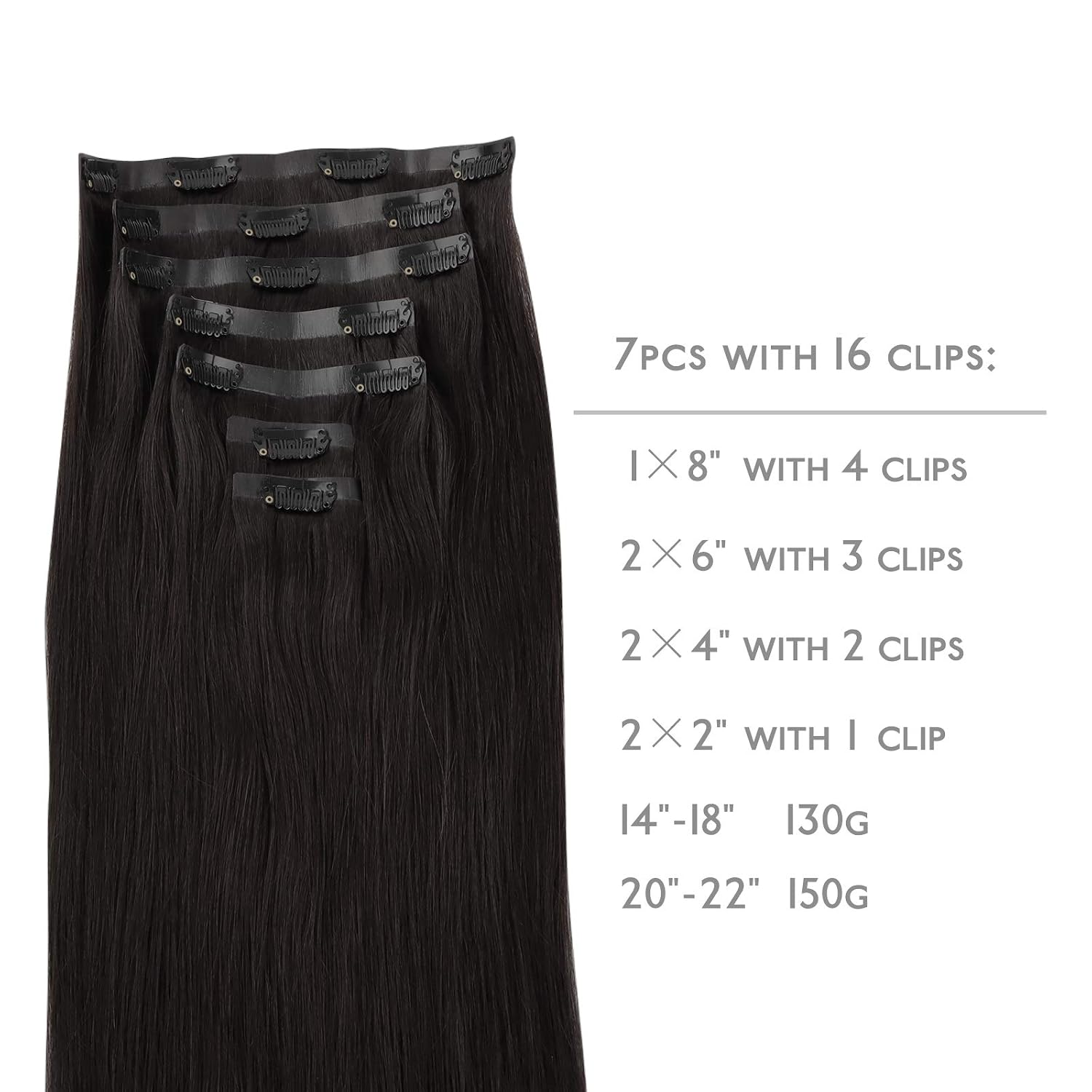 Detalle 2 de Wennalife Seamless Clip Hair Extensions 18in 130g