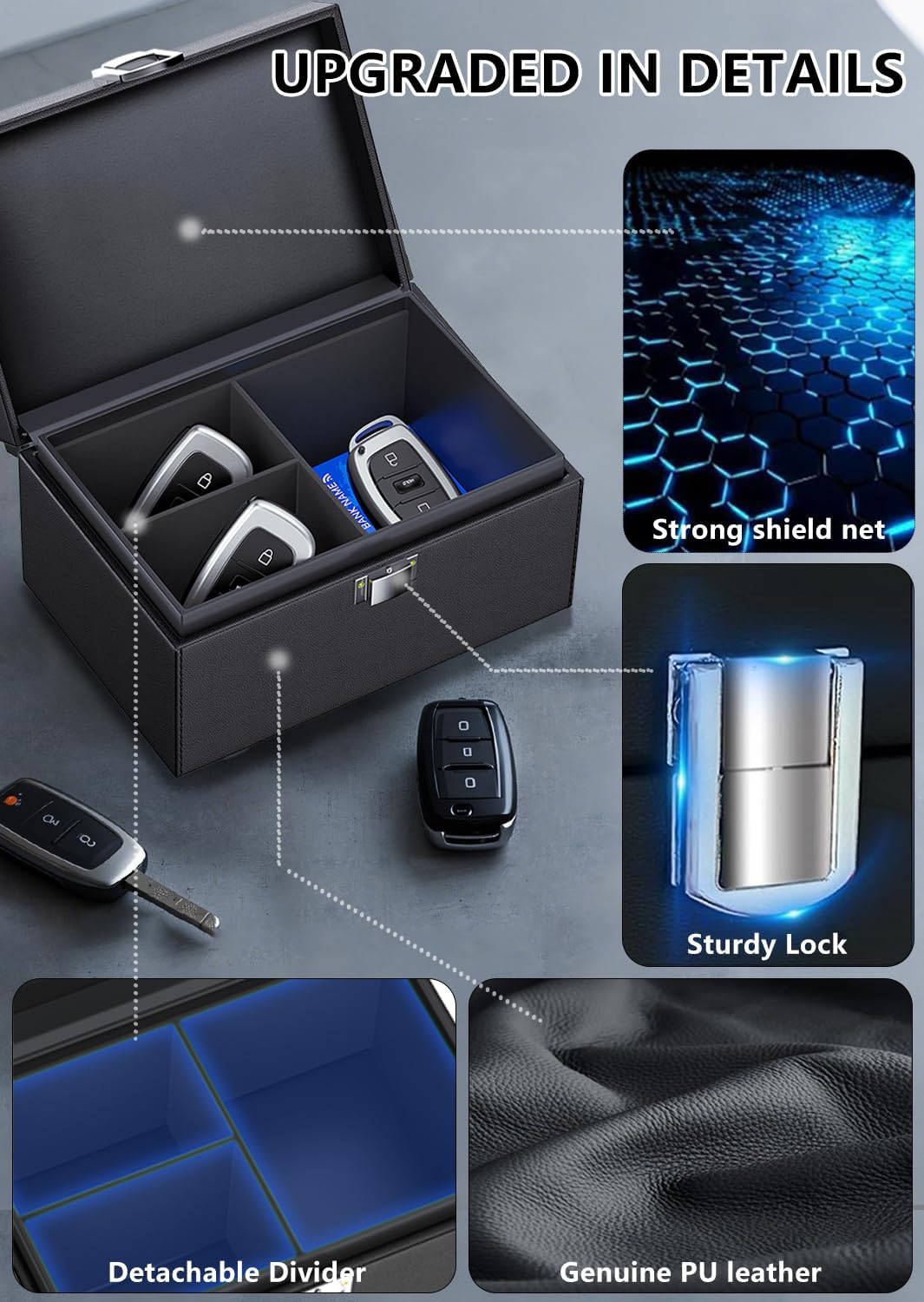Detalle 2 de 2025 Keyless Go Schutz Autoschlüssel Box 22x14x11cm