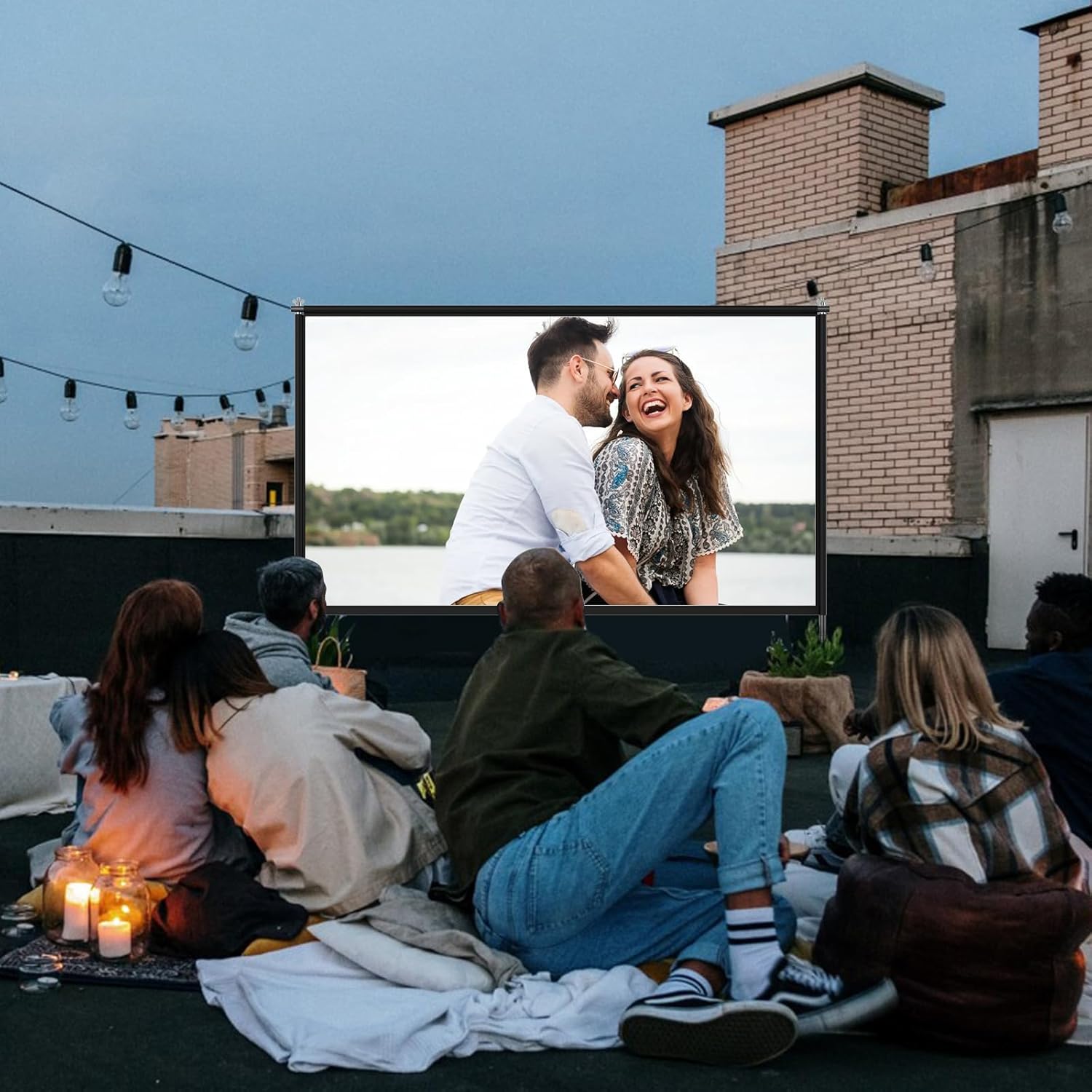 Thumbnail 2 de TOWOND Projector Screen with Stand (120-inch, 16:9) for Backyard Movie Nights