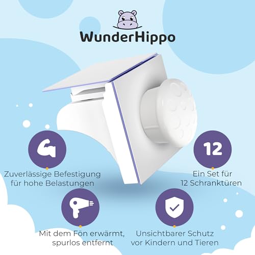 Detalle de WunderHippo Magnetische Kindersicherung 12 Schlösser + 3 Schlüssel – Unsichtbarer Magnetverschluss