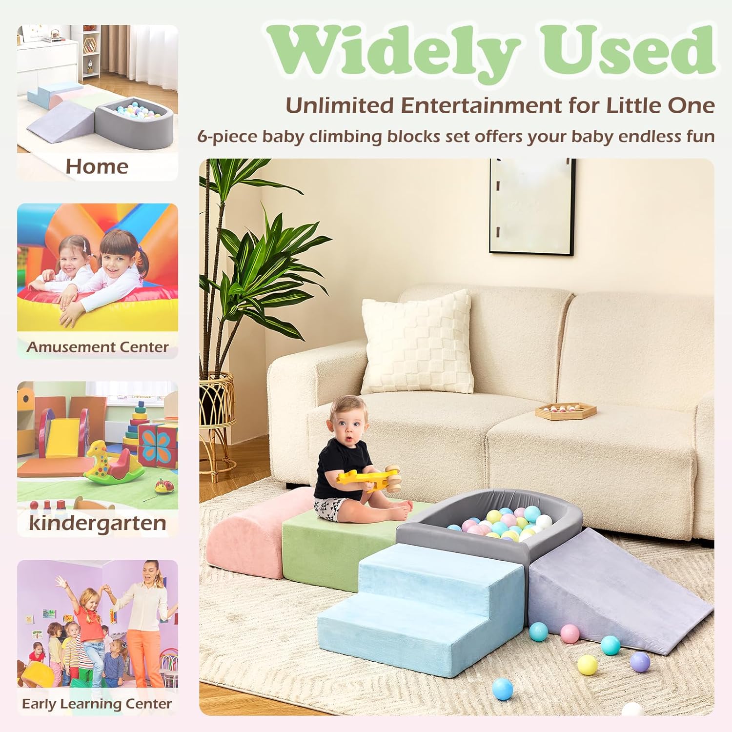 Thumbnail 6 de Foam Climbing Blocks 5-Piece Toddler Play Set