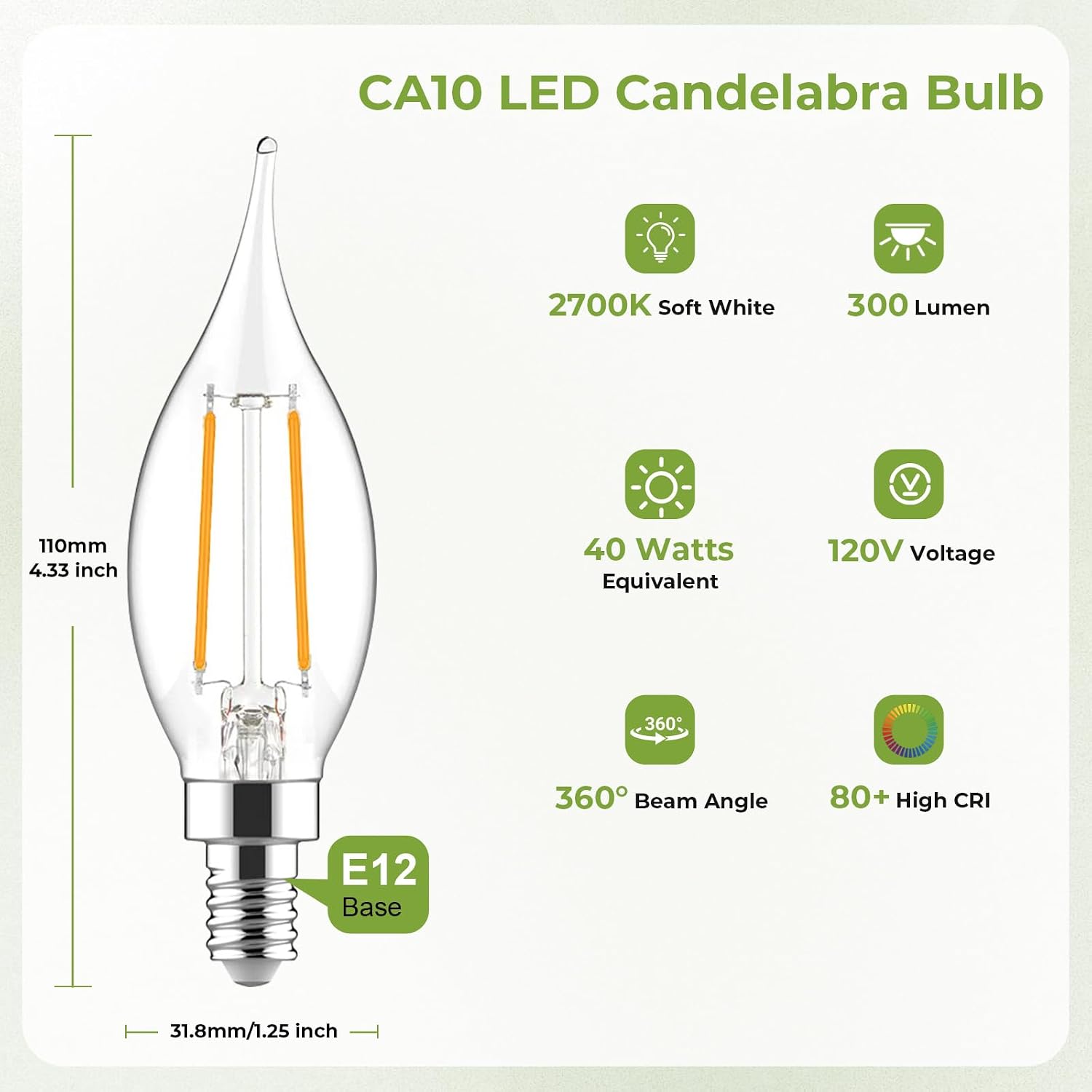 Thumbnail 1 de Sigalux LED Candelabra Bulbs, 12-Pack