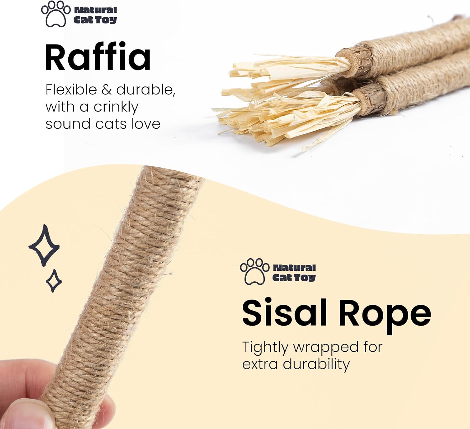 Detalle de Aidiyapet Bastoncini Matatabi per Gatti – 6 Pezzi di Bastoncini da Masticare con Silvervine e Corda di Sisal