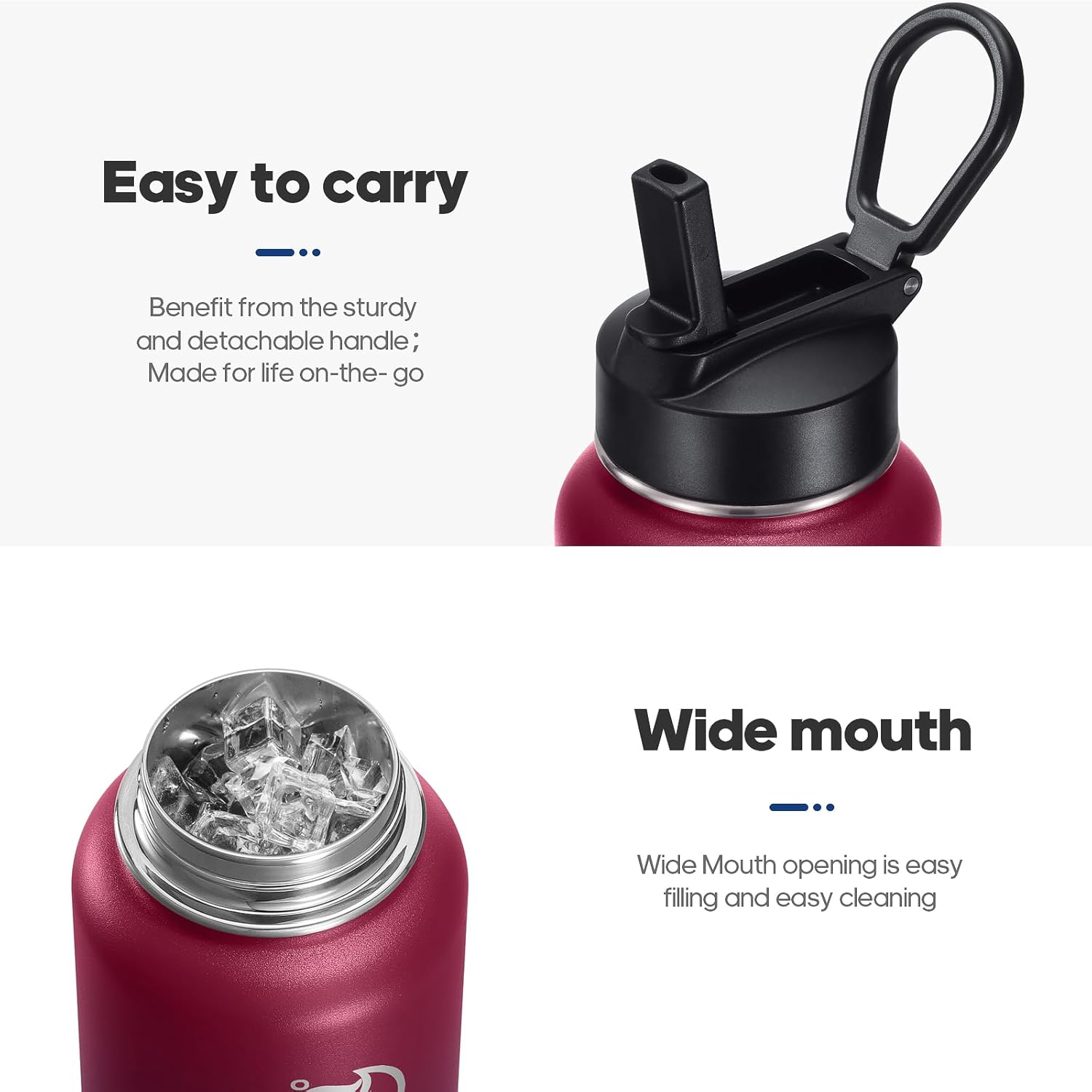 Thumbnail 5 de HydroPal HydroPal Vacuum Insulated Stainless Steel Water Bottle (1.9L/1.2L/1L/750ml/500ml) with 2 Lids