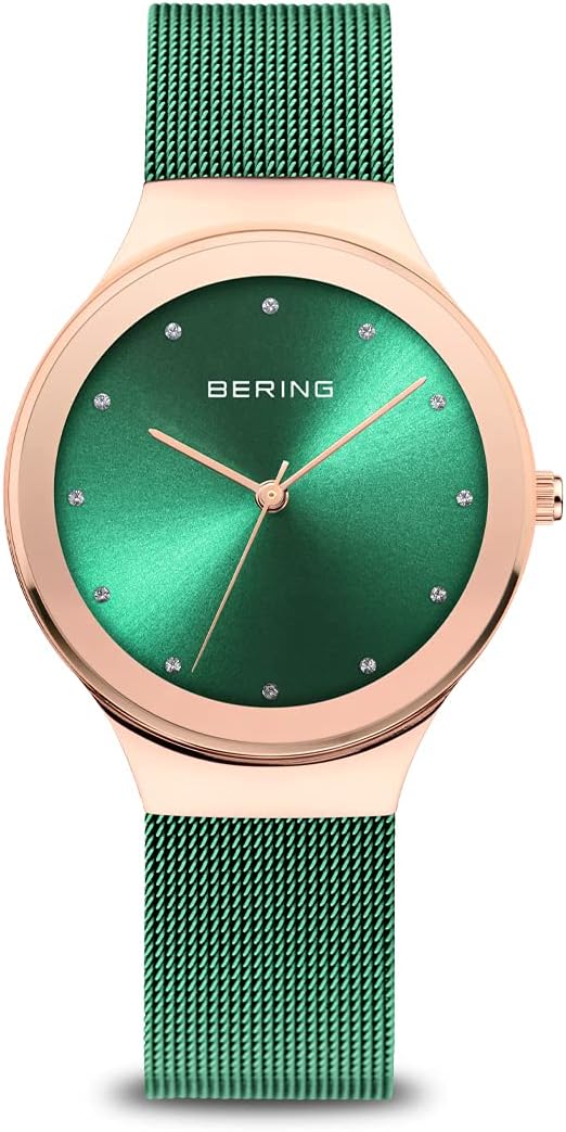 Detalle de Bering Damen Quarz Uhr 12934 mit 34 mm Edelstahlgehäuse, Milanaisearmband und Saphierglas