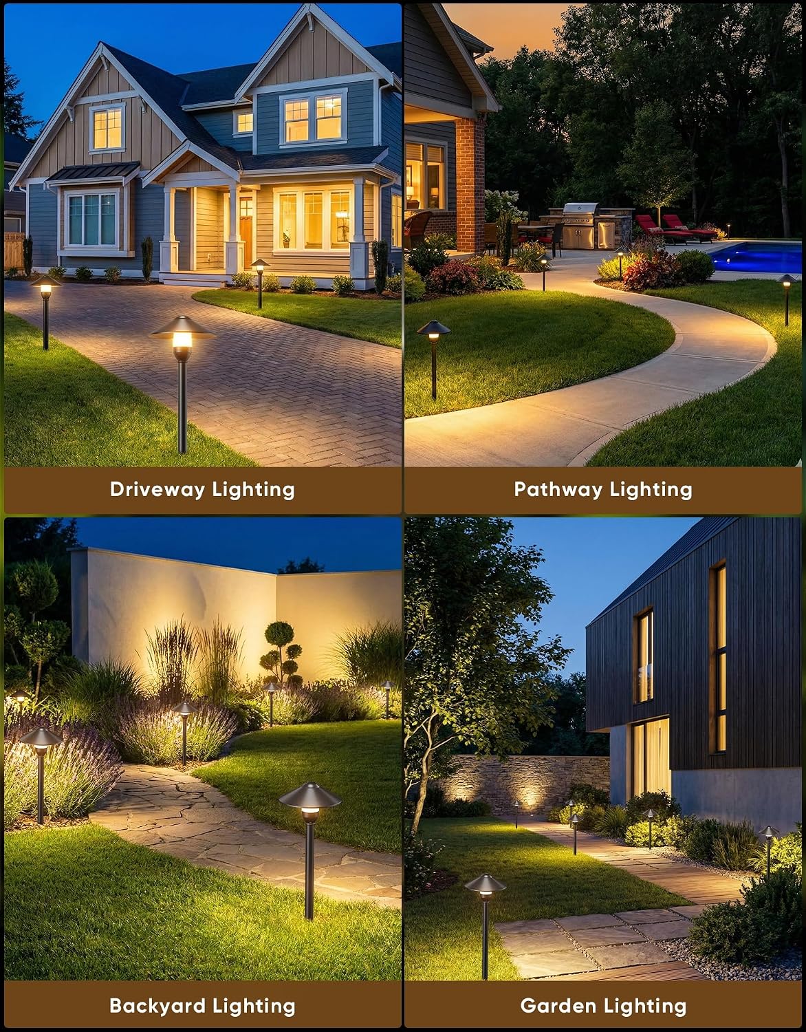 Detalle 1 de Low-Voltage Pathway Lights with Replaceable G4 Bulb