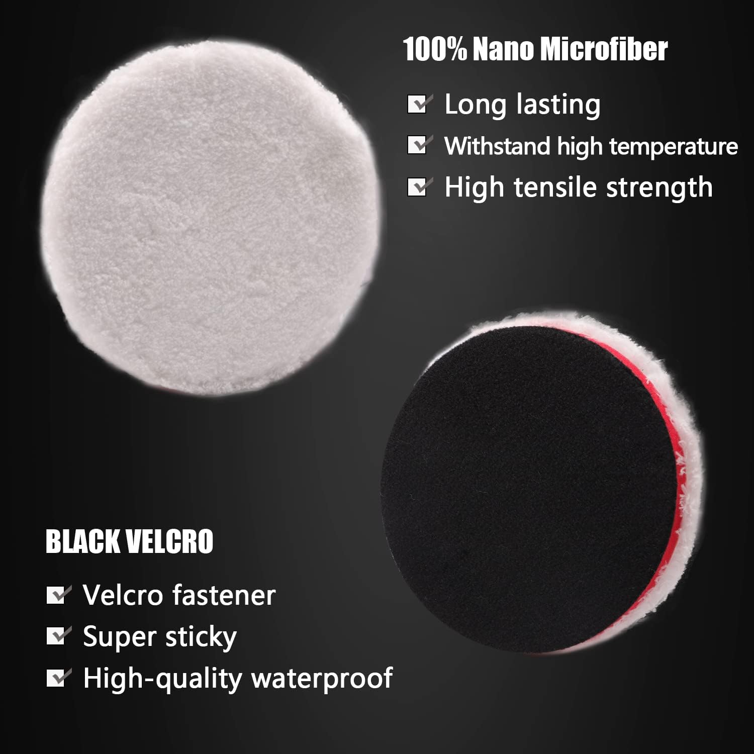 Detalle de ZFE Buffing & Polishing Pads Kit (7-Piece, 6.5-inch foam faces) for compounding, polishing, and waxing