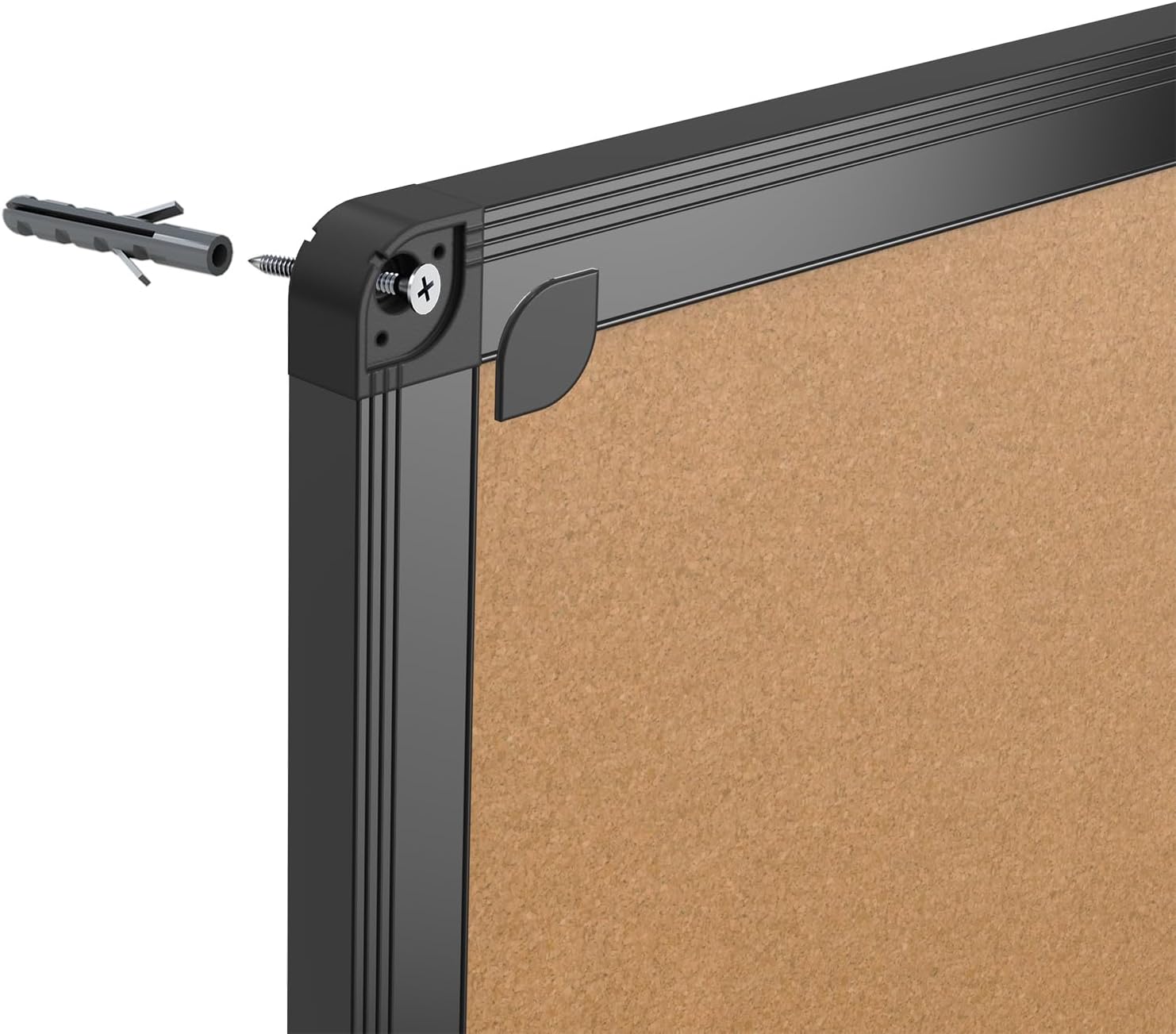 Detalle 2 de VIZ-PRO cork notice board 90 x 60 cm