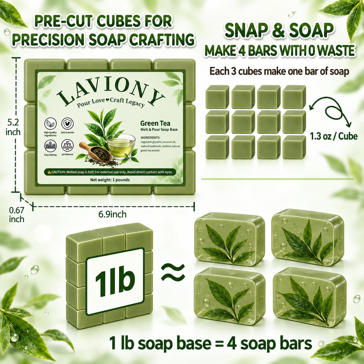 Detalle 2 de LAVIONY Melt-and-Pour Soap Base, 1 lb