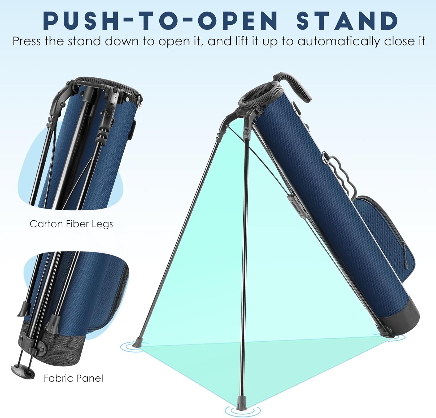 Thumbnail 3 de Findway Golf Stand Carry Bag with Strap — Lightweight, 31.5in Tall, Ideal for Driving Range and Par 3
