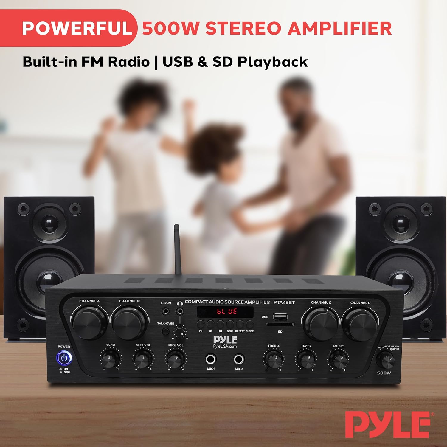 Thumbnail 5 de Pyle PTA42BT 500W Bluetooth Karaoke Amplifier