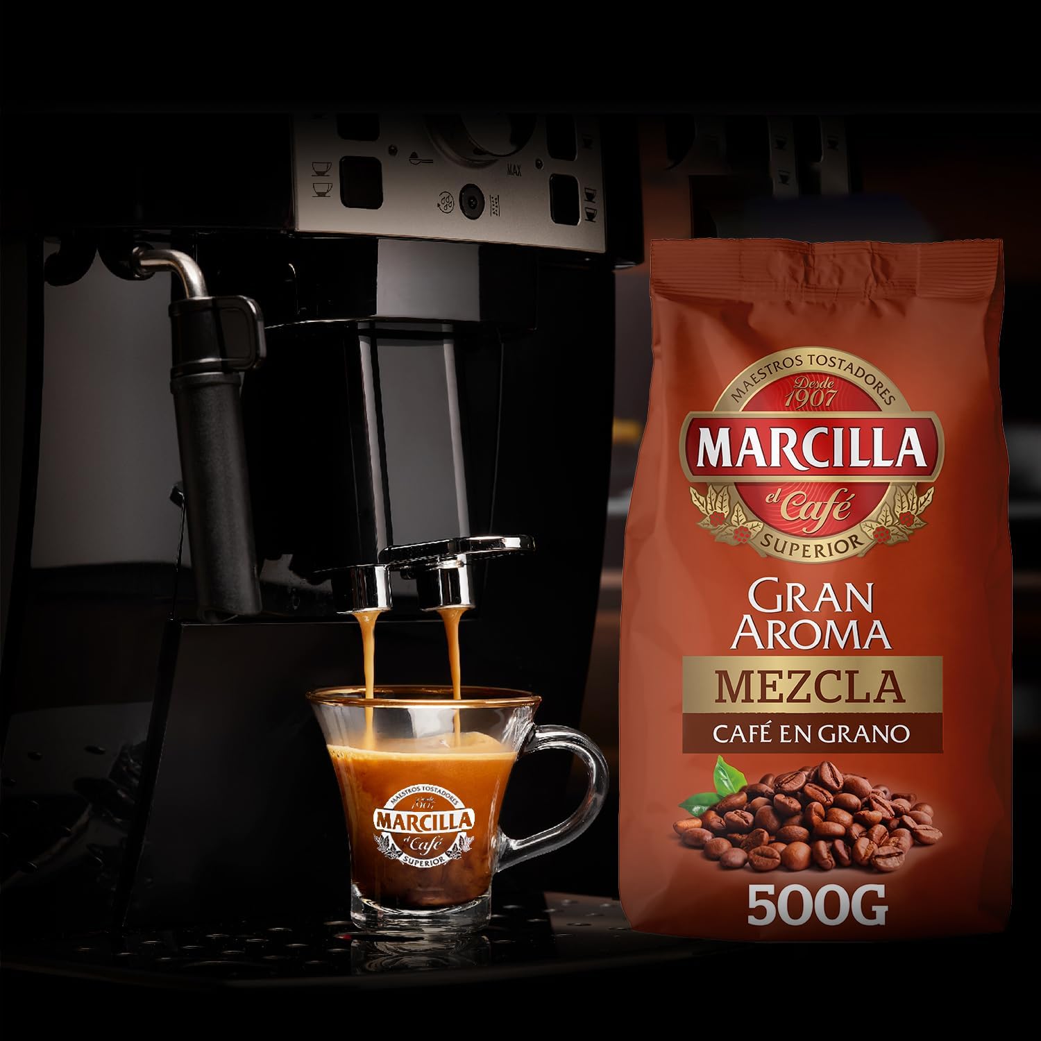 Detalle 2 de Marcilla Gran Aroma Café en Grano 500g