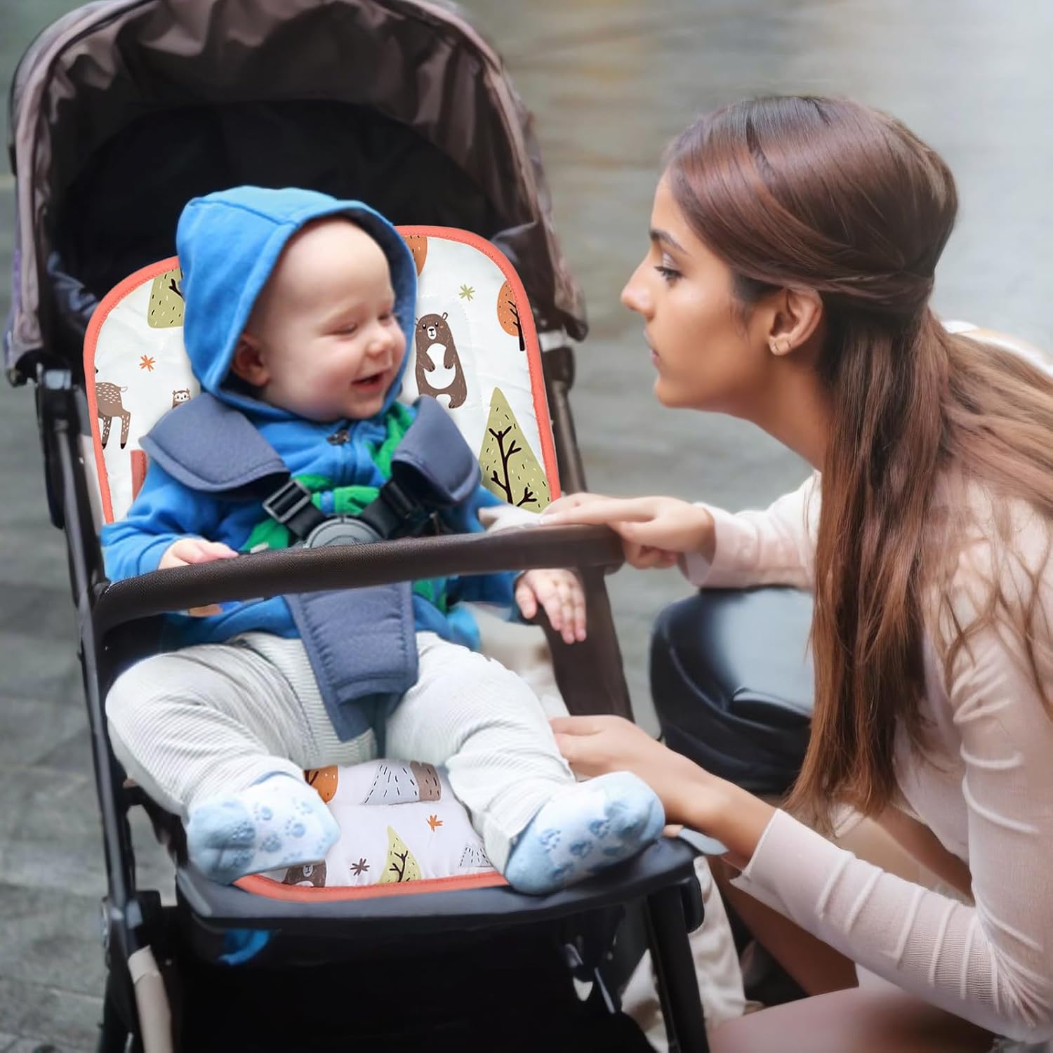 Thumbnail 6 de Baby Sitzauflage für Kinderwagen aus 100% Baumwolle (34 x 78 cm), beidseitig nutzbar