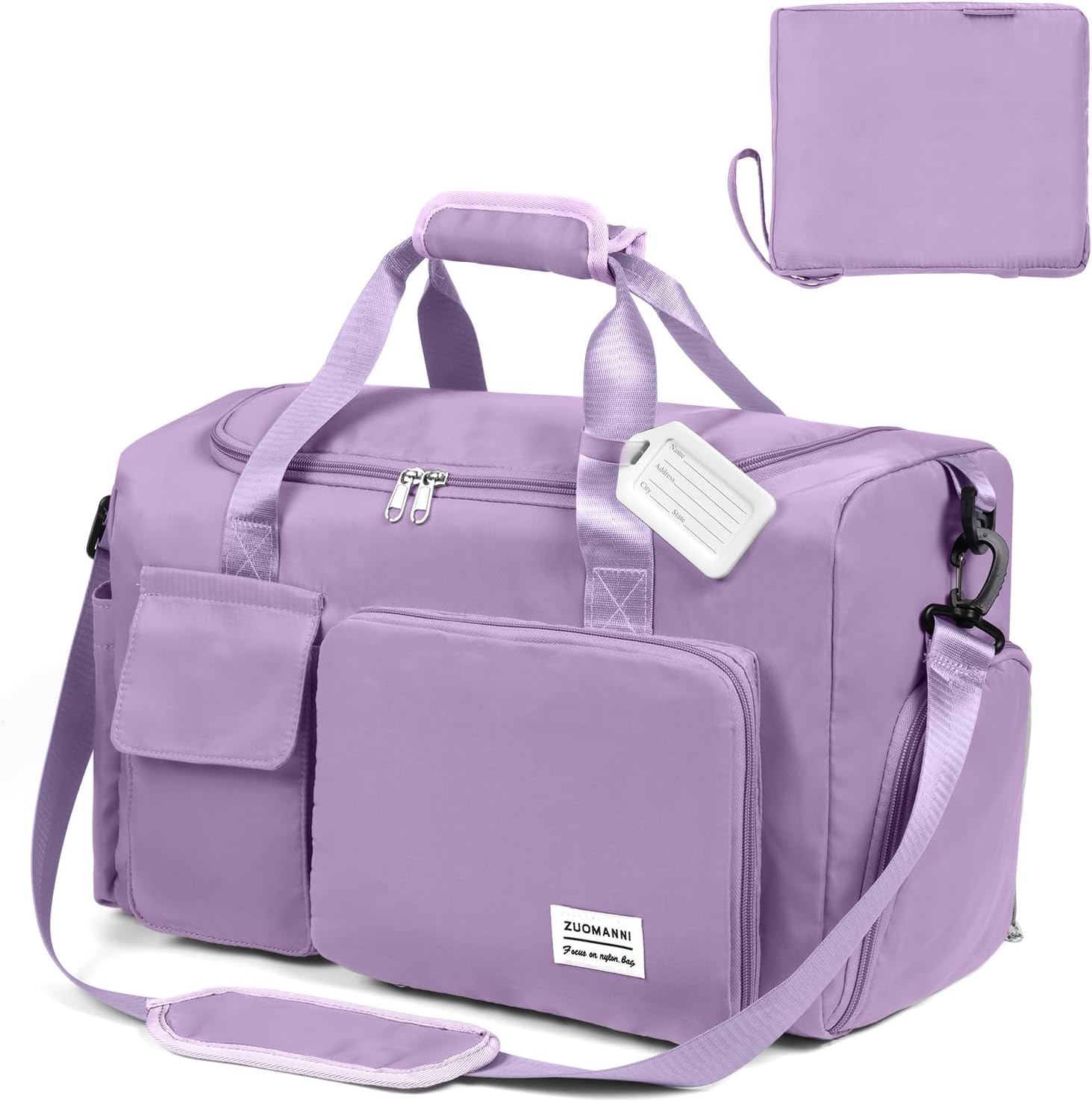 Thumbnail 1 de Foldable Travel Duffel with Wet and Dry Separation Purple