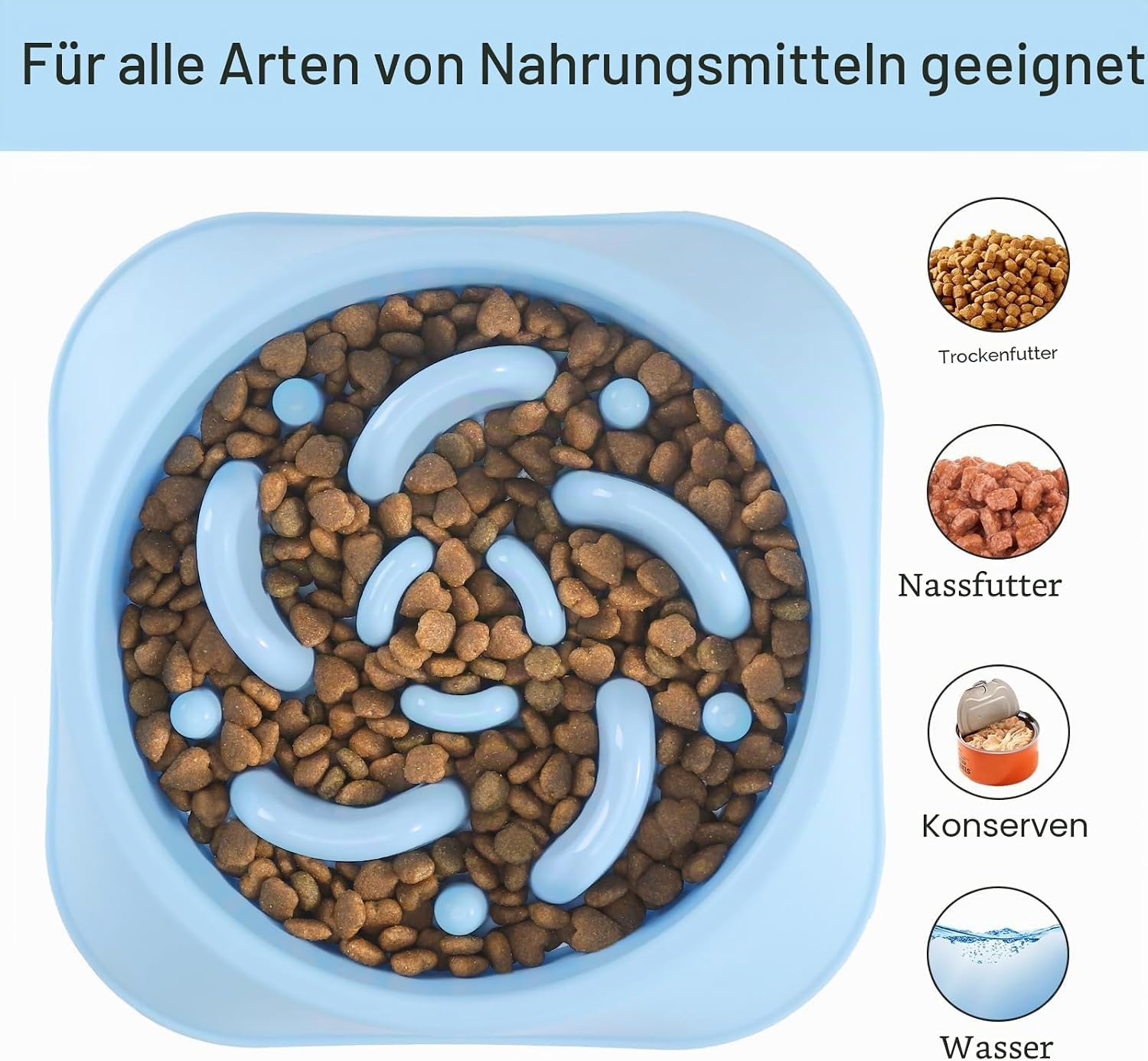 Thumbnail 5 de Mateeylife Hundenapf – Langsames Fressen, Anti-Schling, für mittelgroße bis große Hunde (Hellblau/Tiefblau)