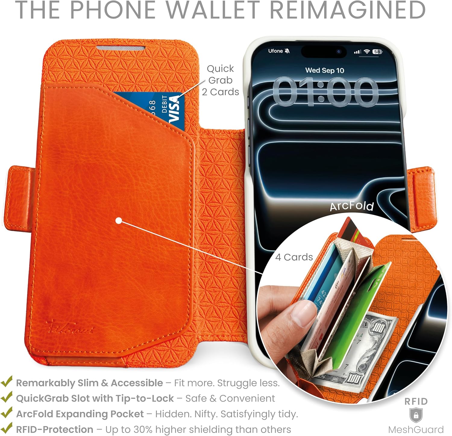 Thumbnail 1 de Dreem Wallet Case for iPhone 17 Pro Max with ArcFold Stand, RFID Blocking, and MagSafe Fit