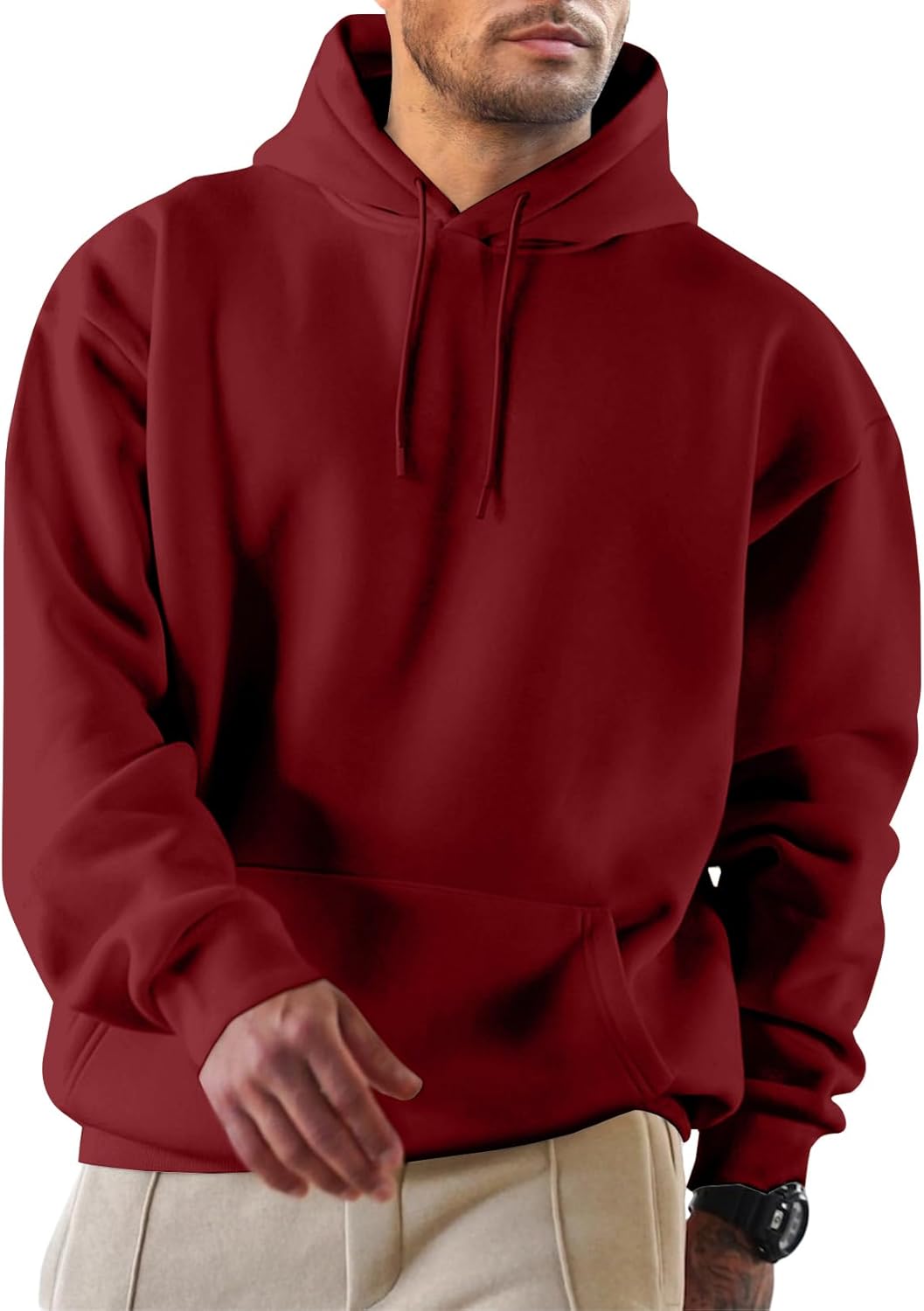 Thumbnail 6 de JMIERR Herren-Hoodie Freizeitpullover mit Kordelzug und Kängurutasche