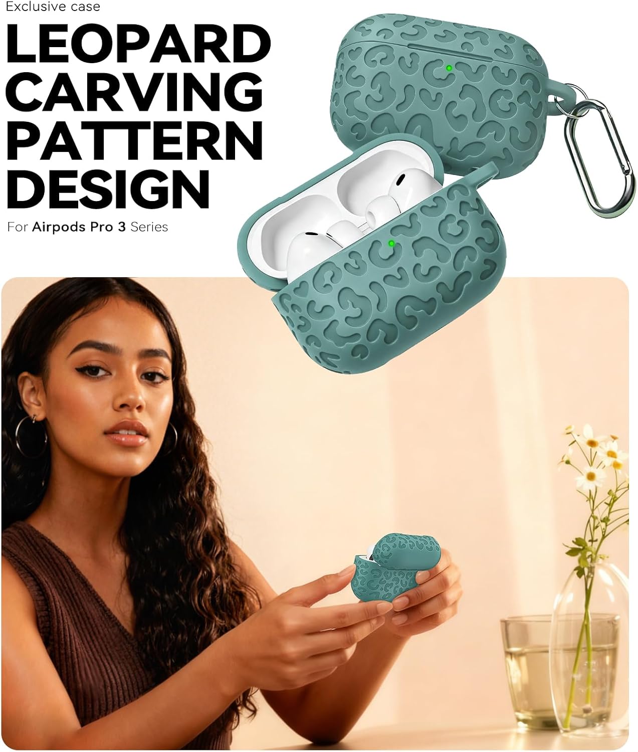 Detalle 1 de MCTOPZO AirPods Pro 3 Silicone Case S-Green