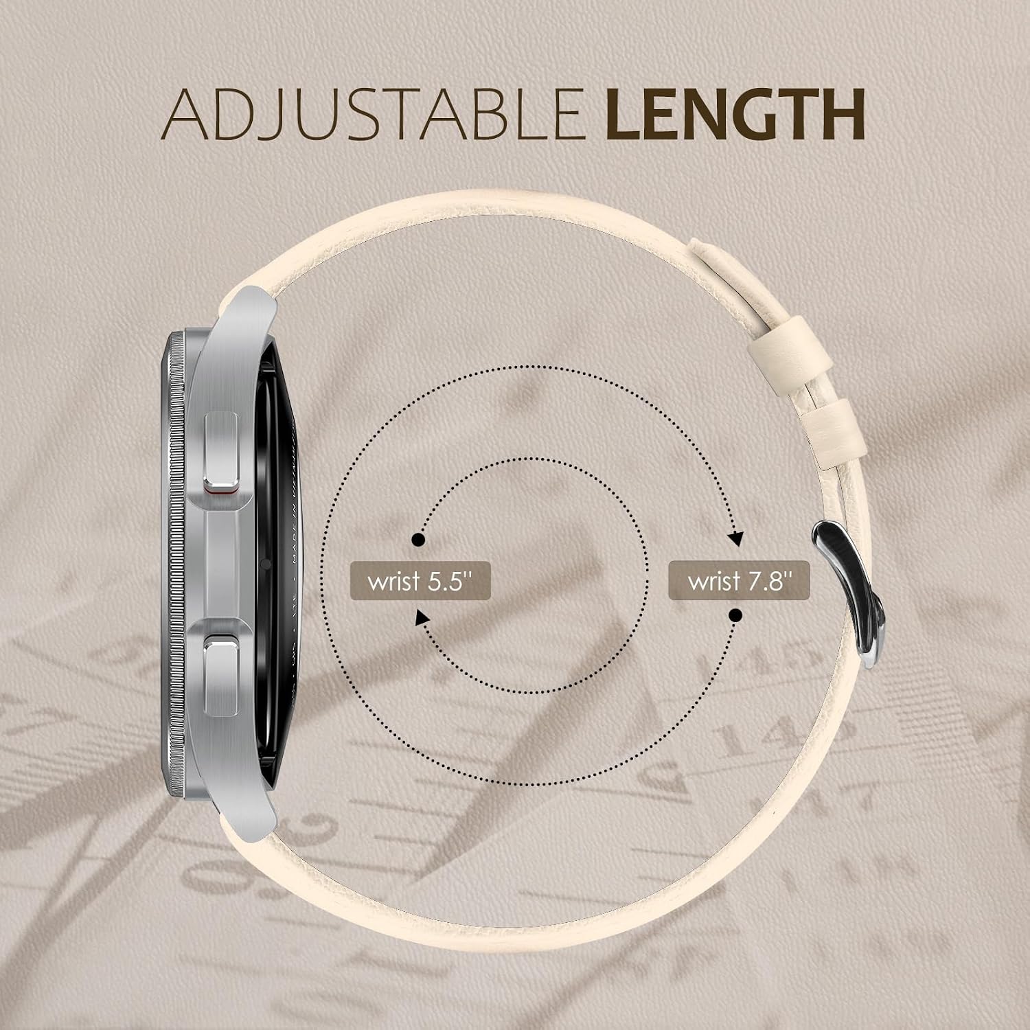 Thumbnail 6 de 22 mm Tuocal Lederarmband für Smartwatches