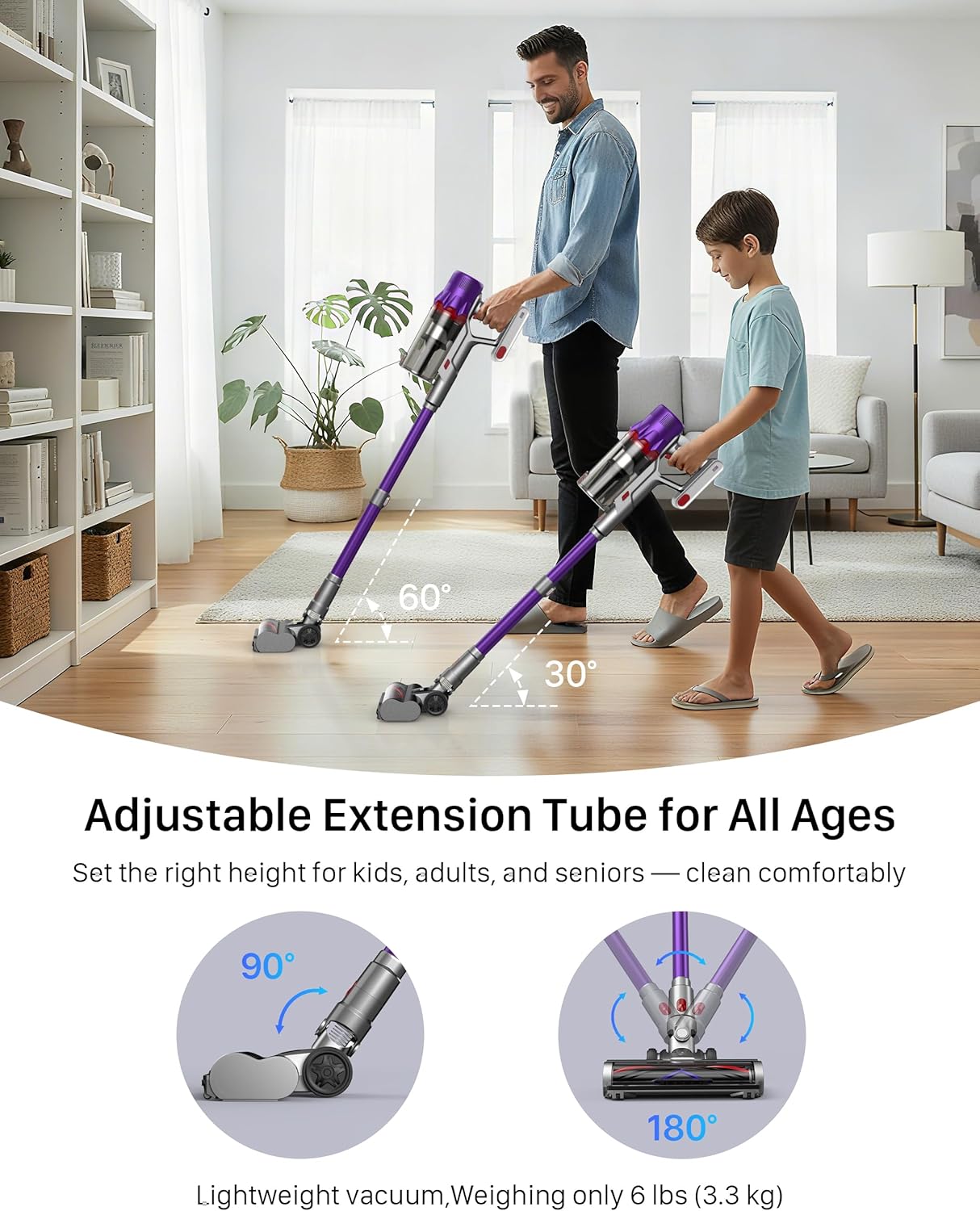 Thumbnail 6 de iXlion Cordless Vacuum Cleaner for Home — Powerful 550W Stick Vacuum with Dual HEPA, 55-Min Runtime