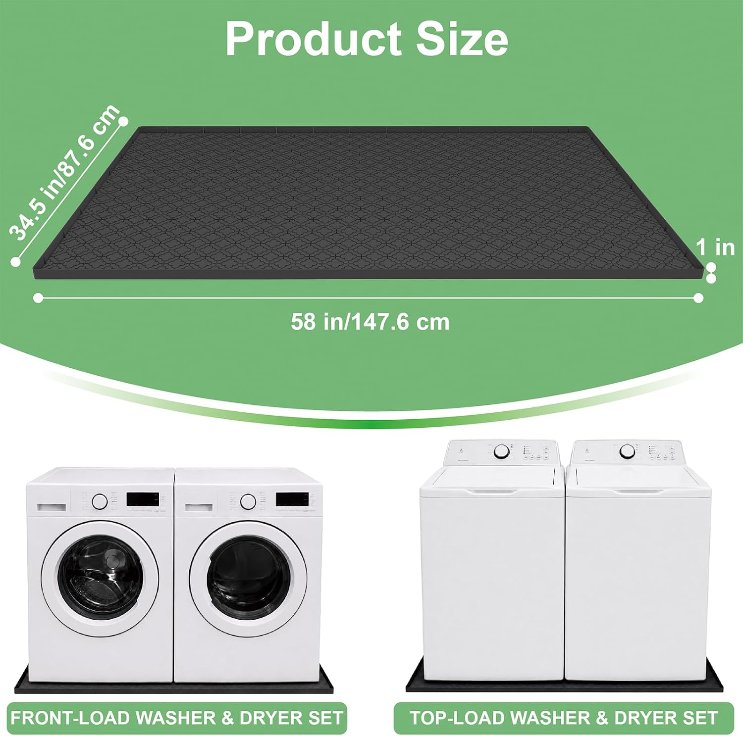 Thumbnail 1 de YLNJT PSP-2 Silicone Washing Machine Drain Pan, 58 x 34.5-Inch, 1-Inch Edge